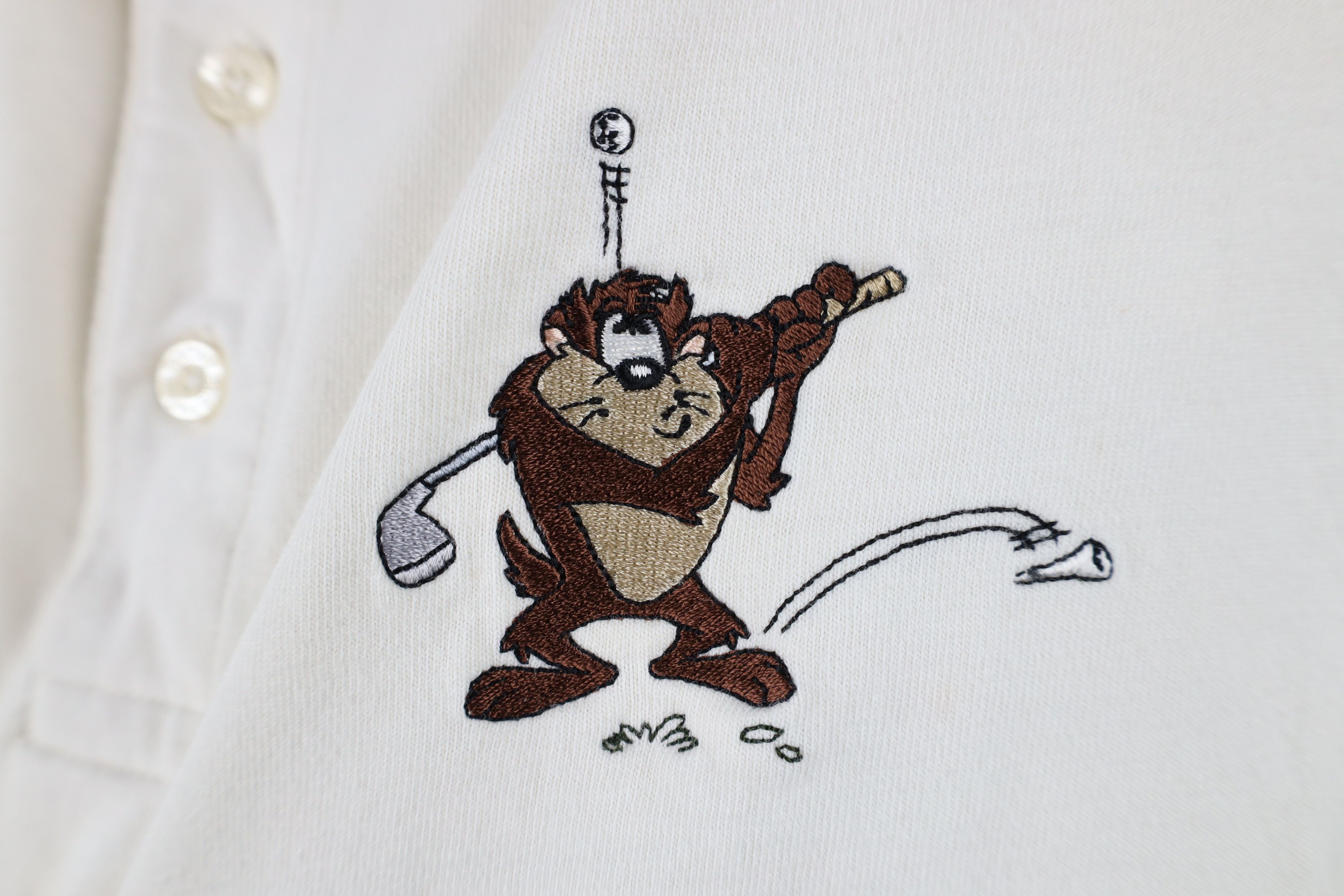 Vintage Vintage 90s Warner Bros Tazmanian Devil Taz Golf Polo Shirt Size US XL / EU 56 / 4 - 4 Thumbnail