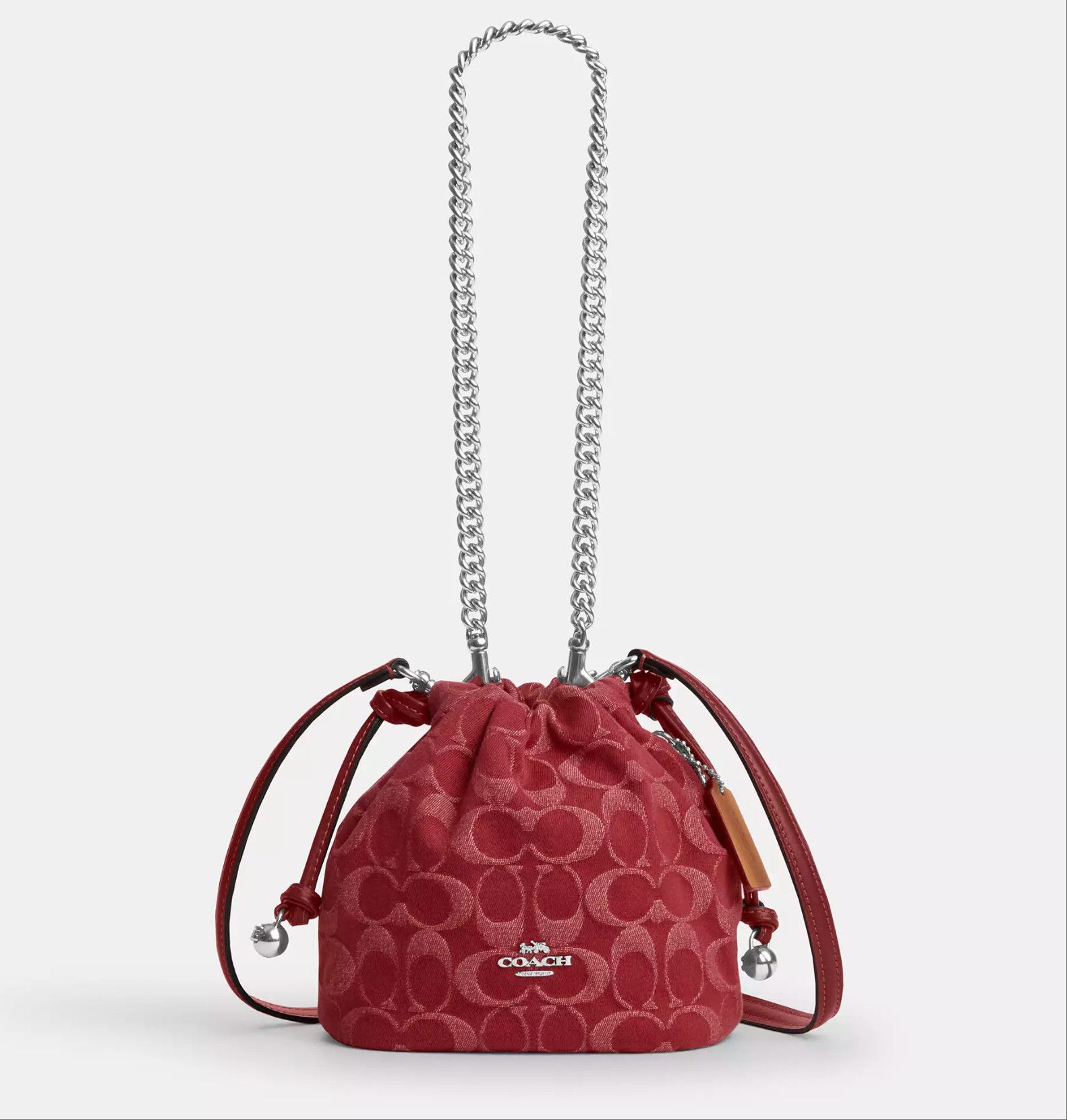 Coach Faye Mini Drawstring Bag In Signature Denim CCZ45 Size ONE SIZE - 6 Thumbnail