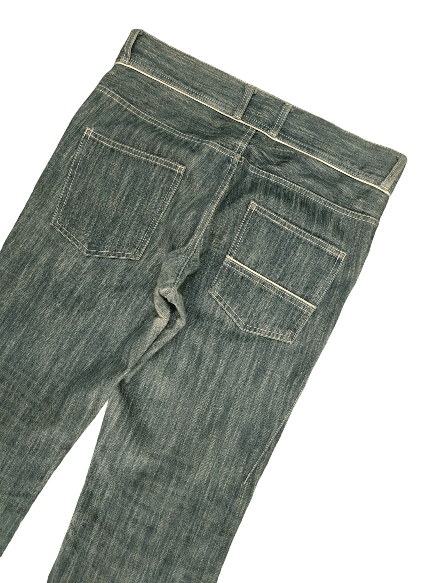 If Six Was Nine Flare Jeans Body Butter Distress Faded Boot Cut Y2k Mudmax Size US 33 - 14 Thumbnail