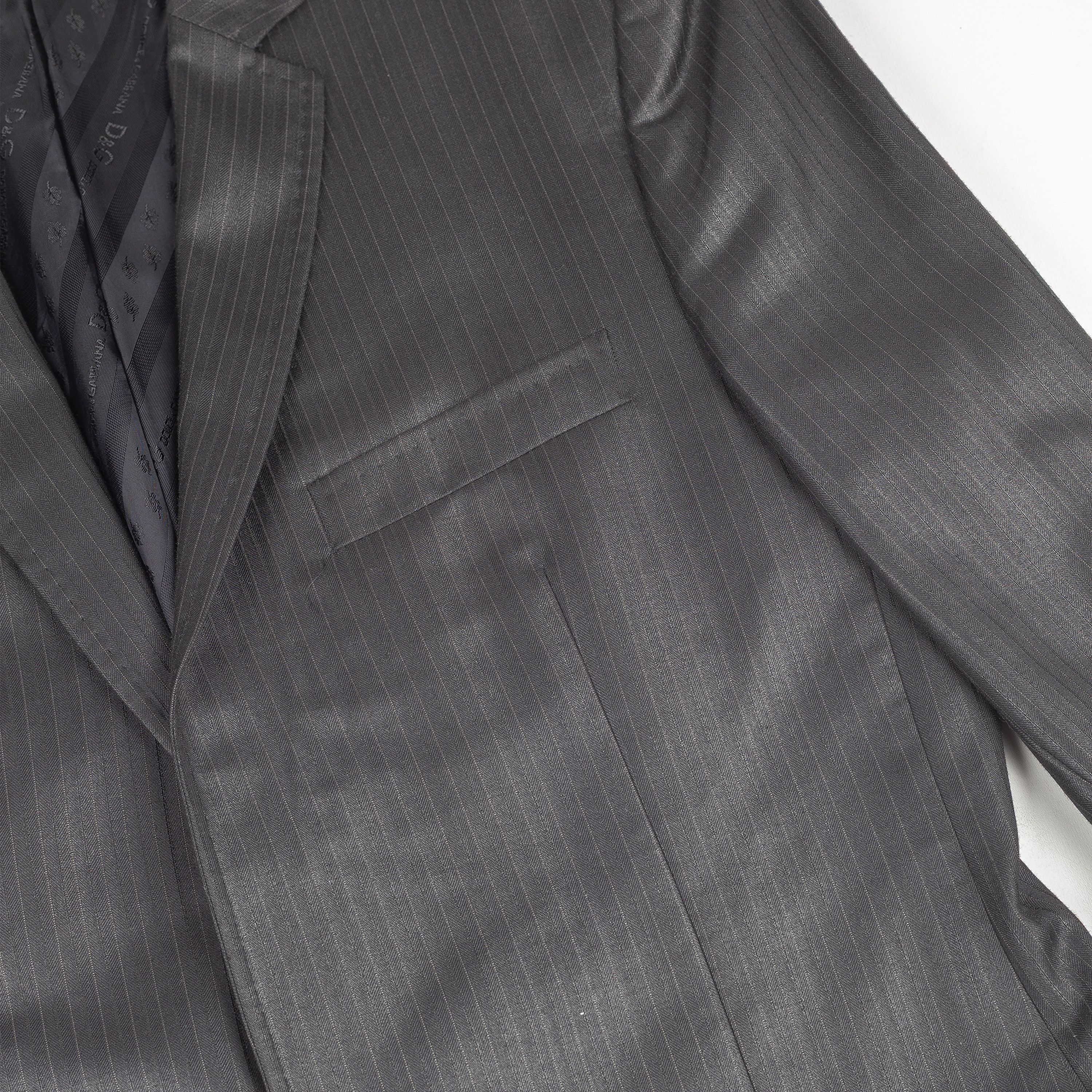 Dolce & Gabbana Dolce & Gabbana Men’s Dark Gray Pinstripe Suit Set Size 46R - 10 Thumbnail