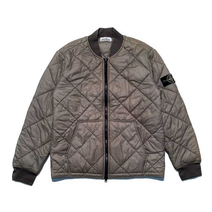 Stone island garment dyed quilted micro yarn sales jacket