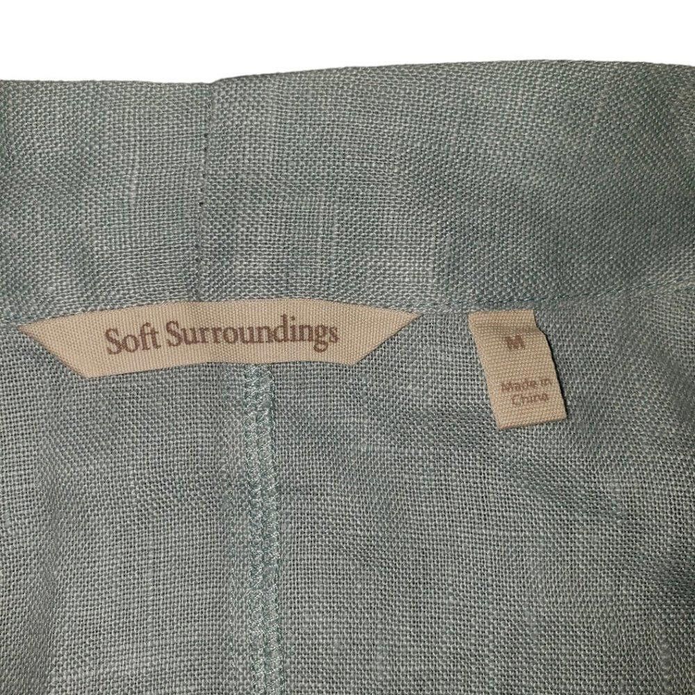 Designer CT480a Soft Surroundings Open Mint Green Linen Cardigan M Size M / US 6-8 / IT 42-44 - 7 Thumbnail