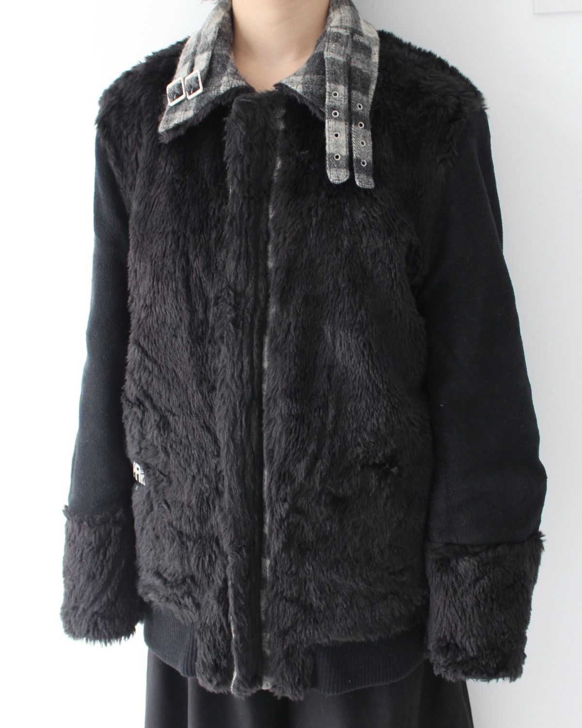 If Six Was Nine 2003 PPFM FUR WOOL TARTAN REVERSIBLE COAT JACKET Size US M / EU 48-50 / 2 - 11 Thumbnail