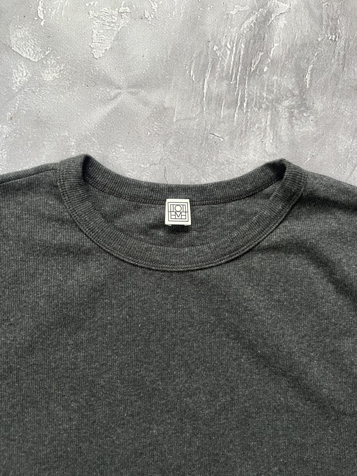Toteme Toteme Classic Rib Tee Gray T-Shirt Size XL Size XL / US 12-14 / IT 48-50 - 3 Thumbnail