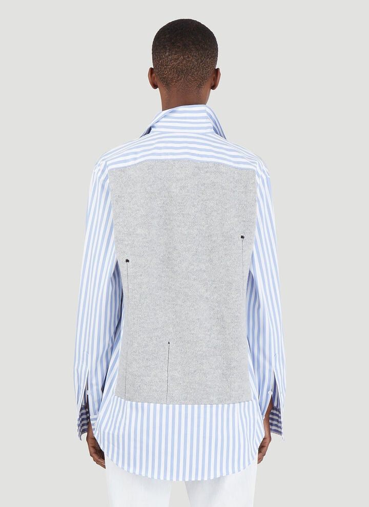Maison Margiela oc11z0925 Knit Vest Layered Shirt in Blue/Grey Size M / US 6-8 / IT 42-44 - 4 Thumbnail