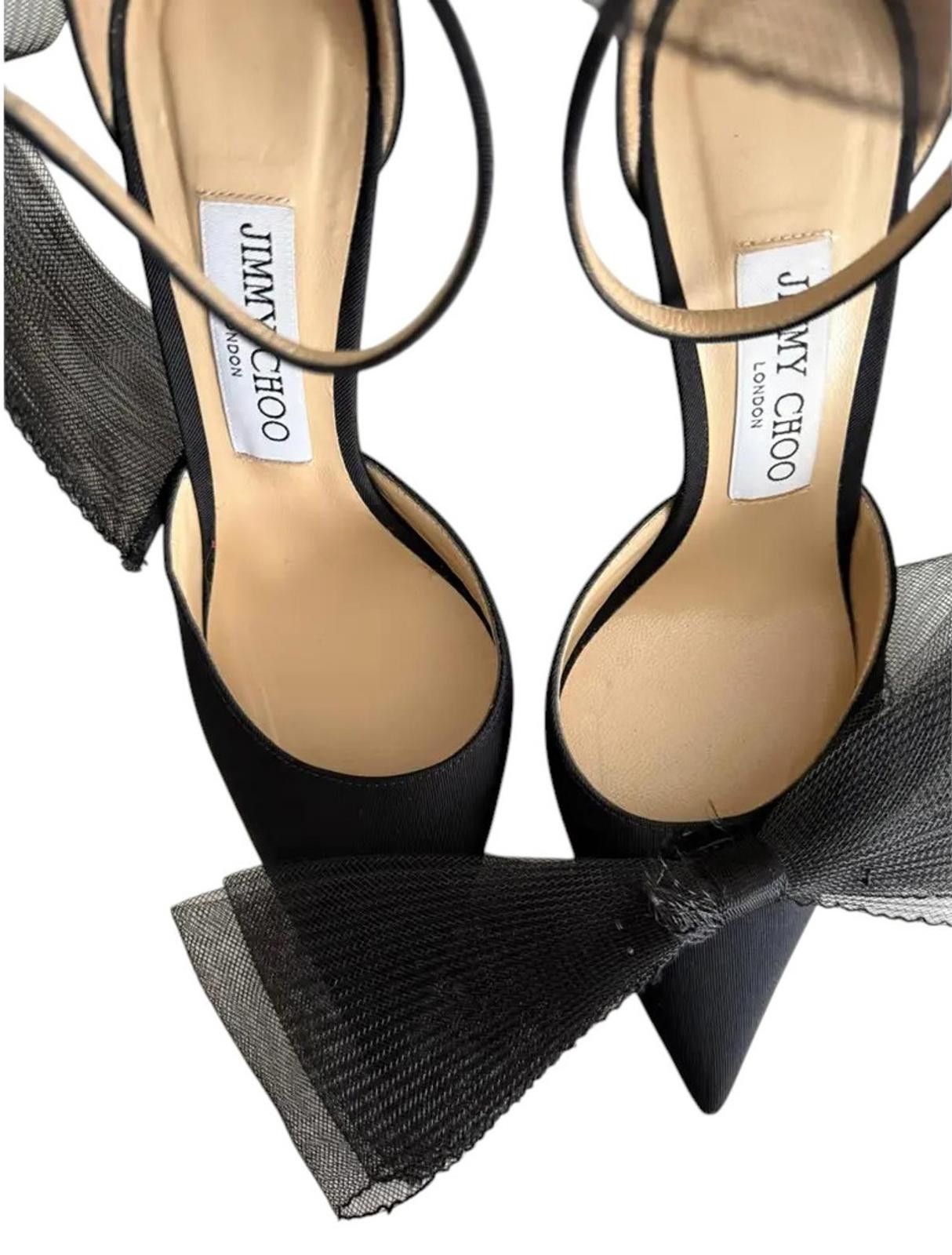 Jimmy Choo Jimmy Choo Averly 100 bow ankle strap pumps Size US 7.5 / IT 37.5 - 3 Thumbnail