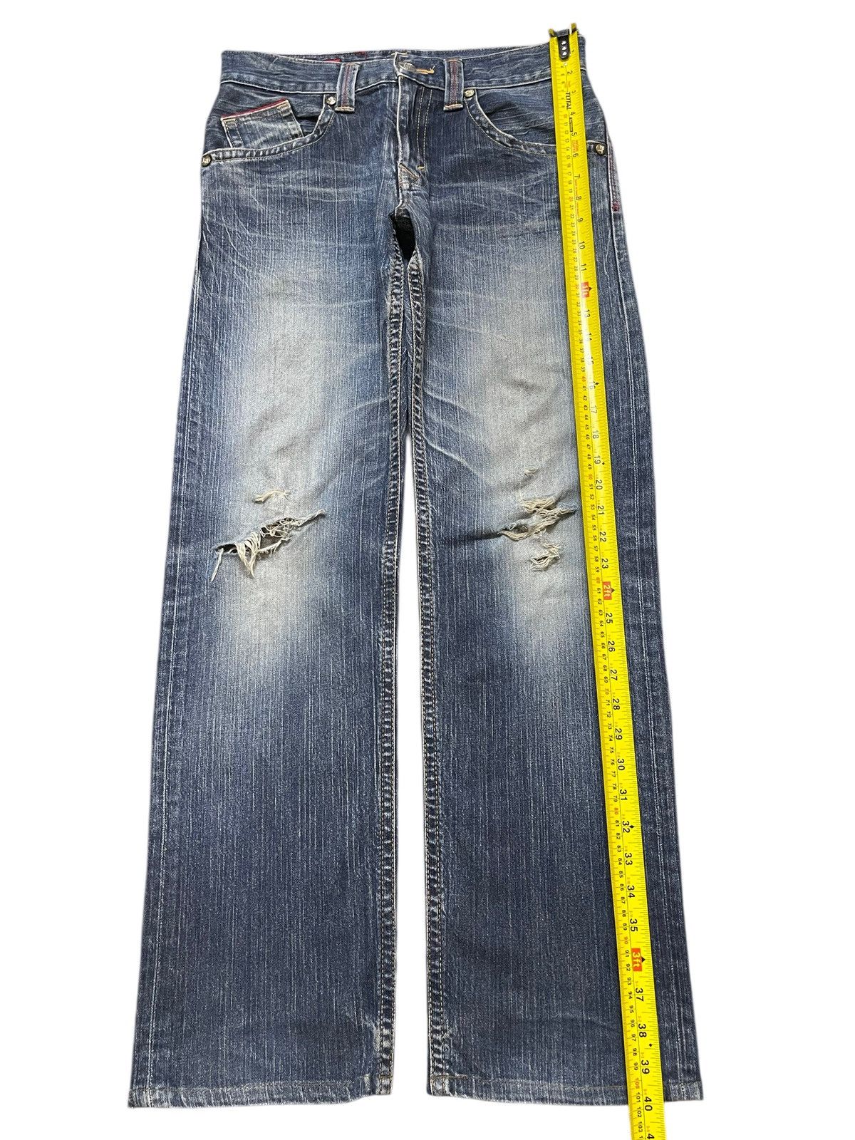 Edwin Vintage Edwin Blue Trip Blue Faded Wash Distressed Loose Fit Size US 30 / EU 46 - 13 Thumbnail