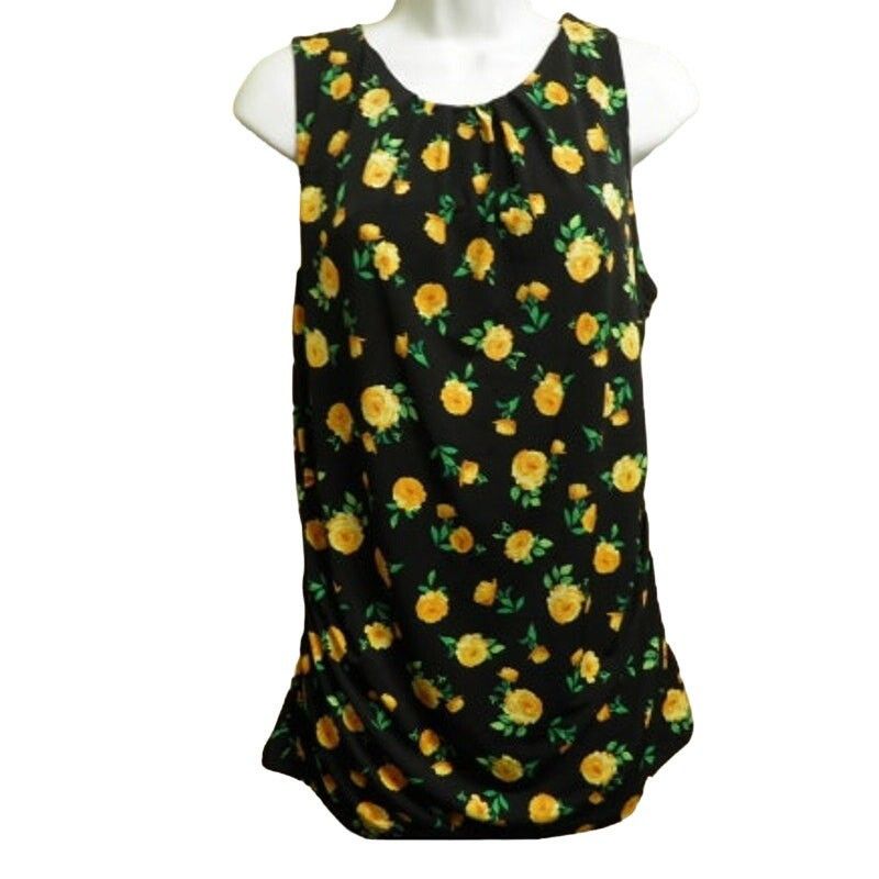 Other New York & Company Womens Medium Yellow Floral Sleeveless Po Size ONE SIZE - 1 Thumbnail