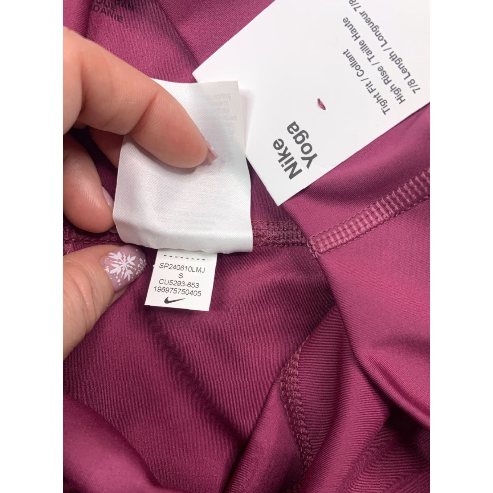 Nike Nike Yoga Leggings Shirt Women’s Small Berry 7/8 High-rise Slim Ankle NWT-12736 Size 28" / US 6 / IT 42 - 8 Thumbnail