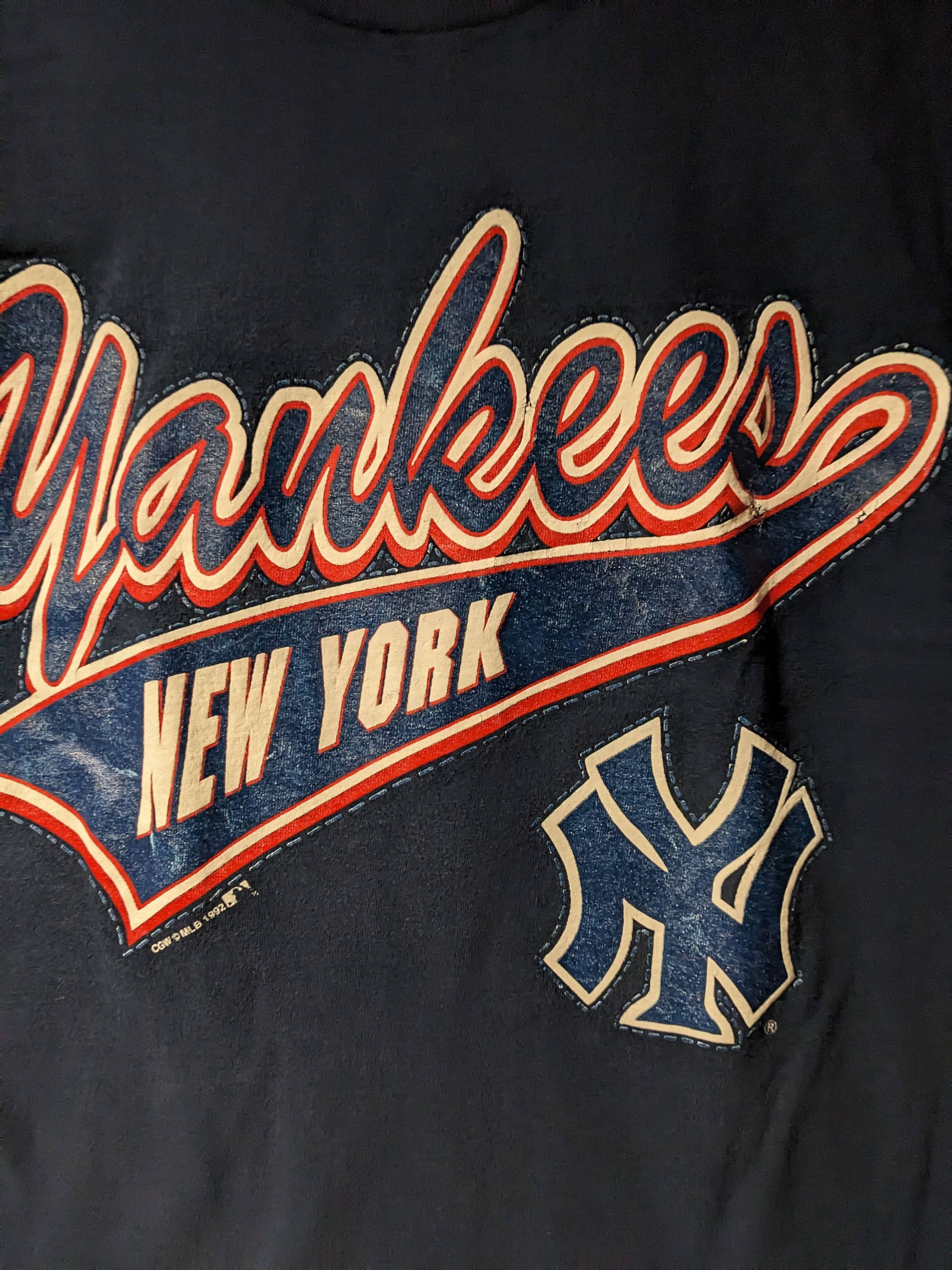 MLB × Vintage Vintage 1992 New York Yankees Spell Out Logo MLB T-Shirt Size US M / EU 48-50 / 2 - 2 Thumbnail
