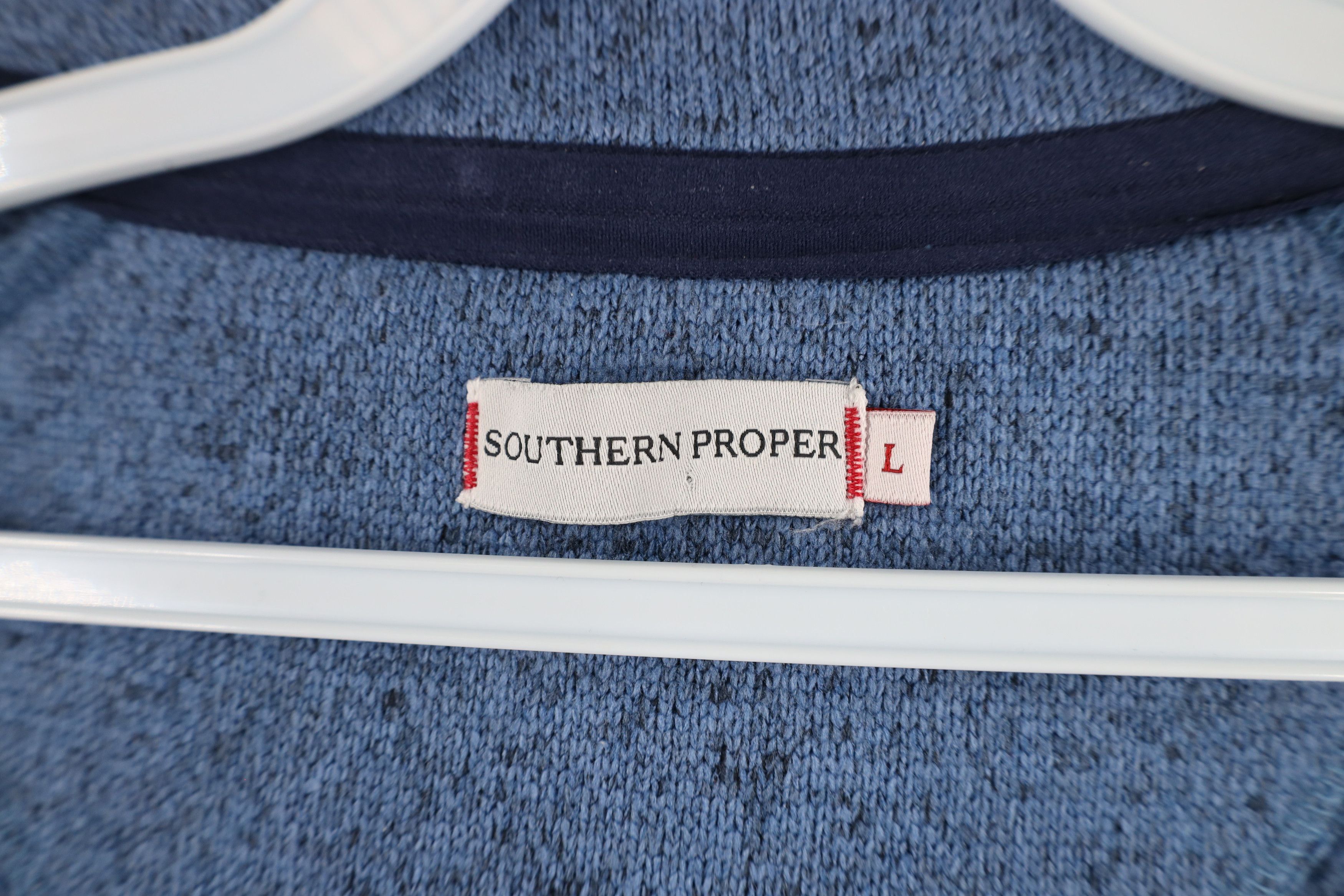 Southern Proper × Vintage Southern Proper Fleece Full Zip Vest Jacket Heather Blue Size US L / EU 52-54 / 3 - 8 Thumbnail