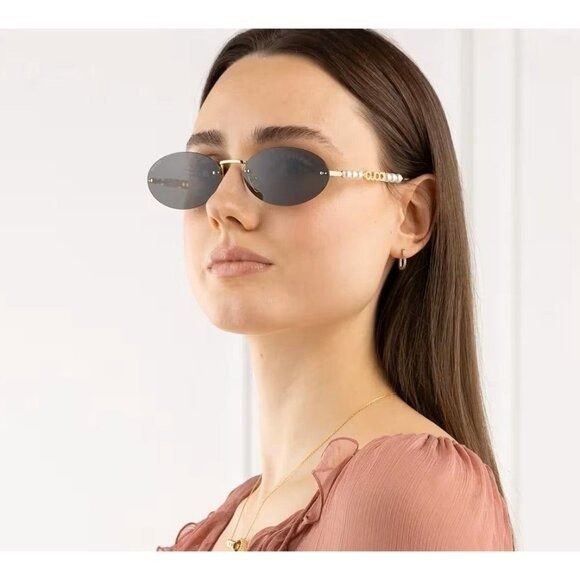 Gucci NEW GUCCI SUNGLASSES GOLD WOMEN OVAL EYEWEAR GUCCI GG1922S 0 Size ONE SIZE - 3 Thumbnail