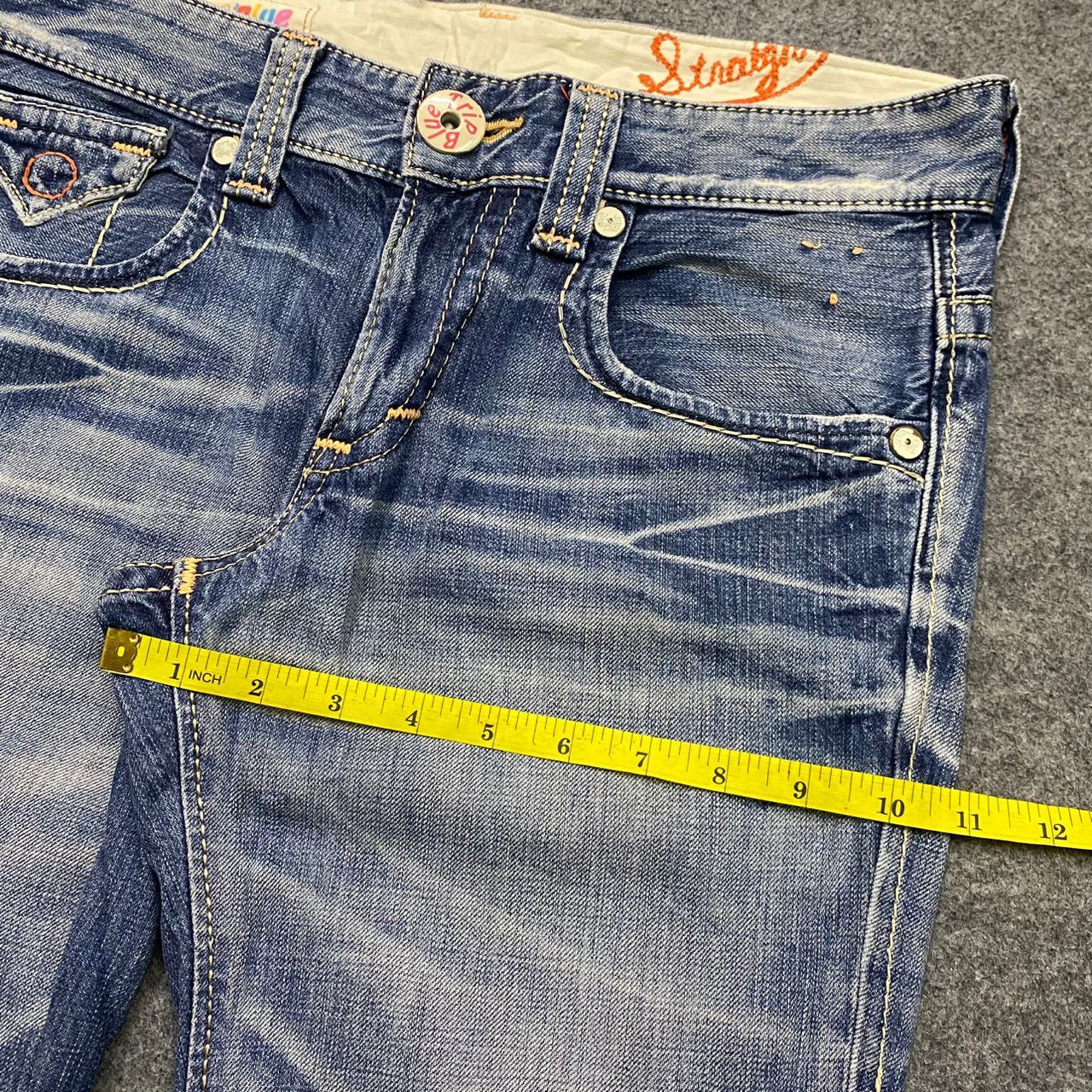 Edwin Vintage 90s Edwin Blue Trip Distressed Denim Size 32" / US 10 / IT 46 - 5 Thumbnail