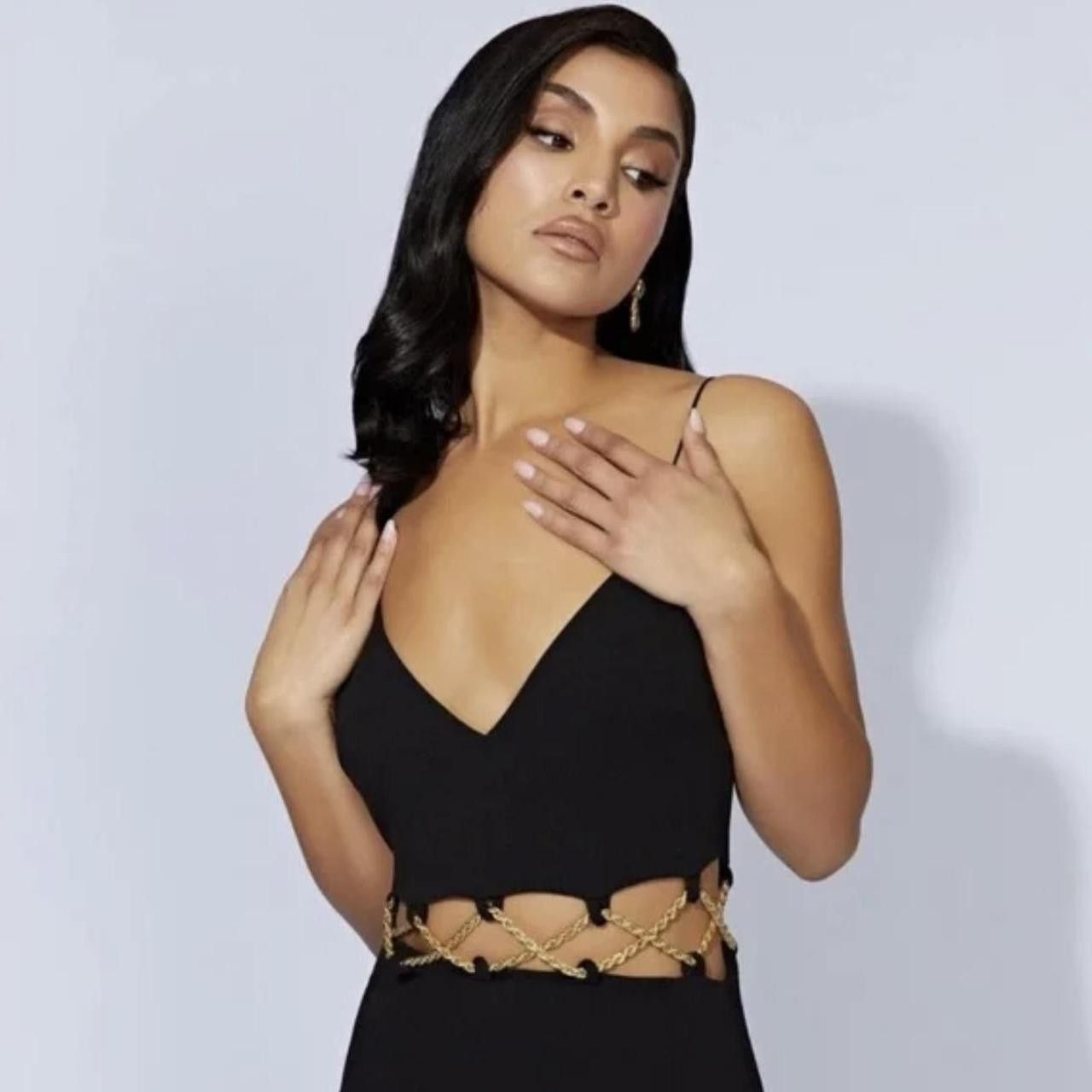 Meshki Gold Chain Maxi Dress