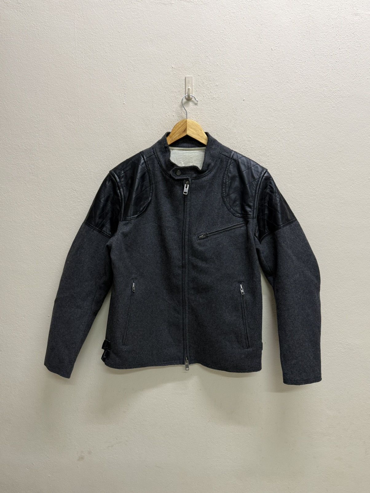 Chevignon Vintage Chevignon patch leather shoulder wool jacket Size US M / EU 48-50 / 2 - 19 Thumbnail