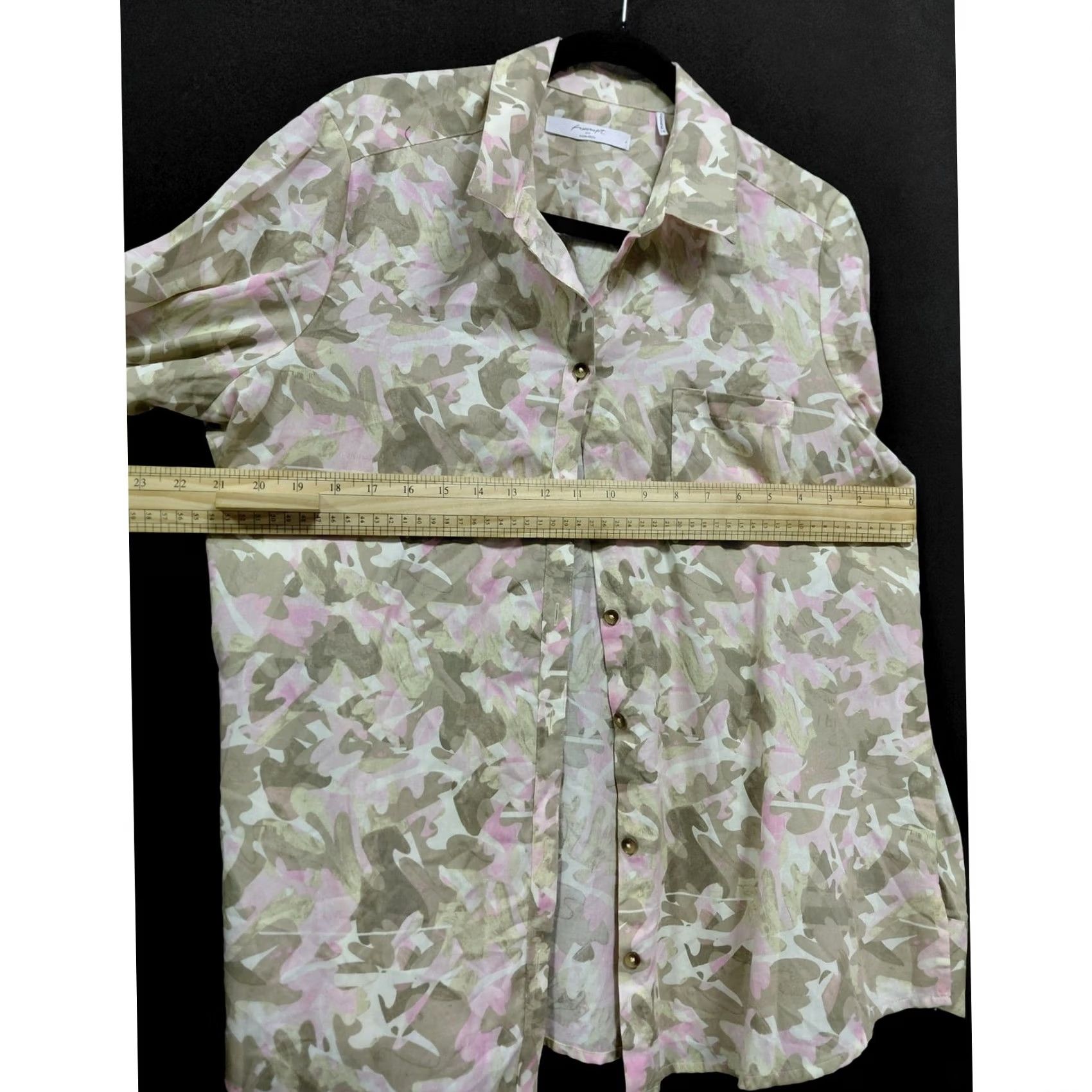 Vintage Foxcroft NYC NON-IRON Floral Button-Up Shirt Beige Woven Long Size 14 Women Ladies Dress Shirt Size XL / US 12-14 / IT 48-50 - 5 Thumbnail
