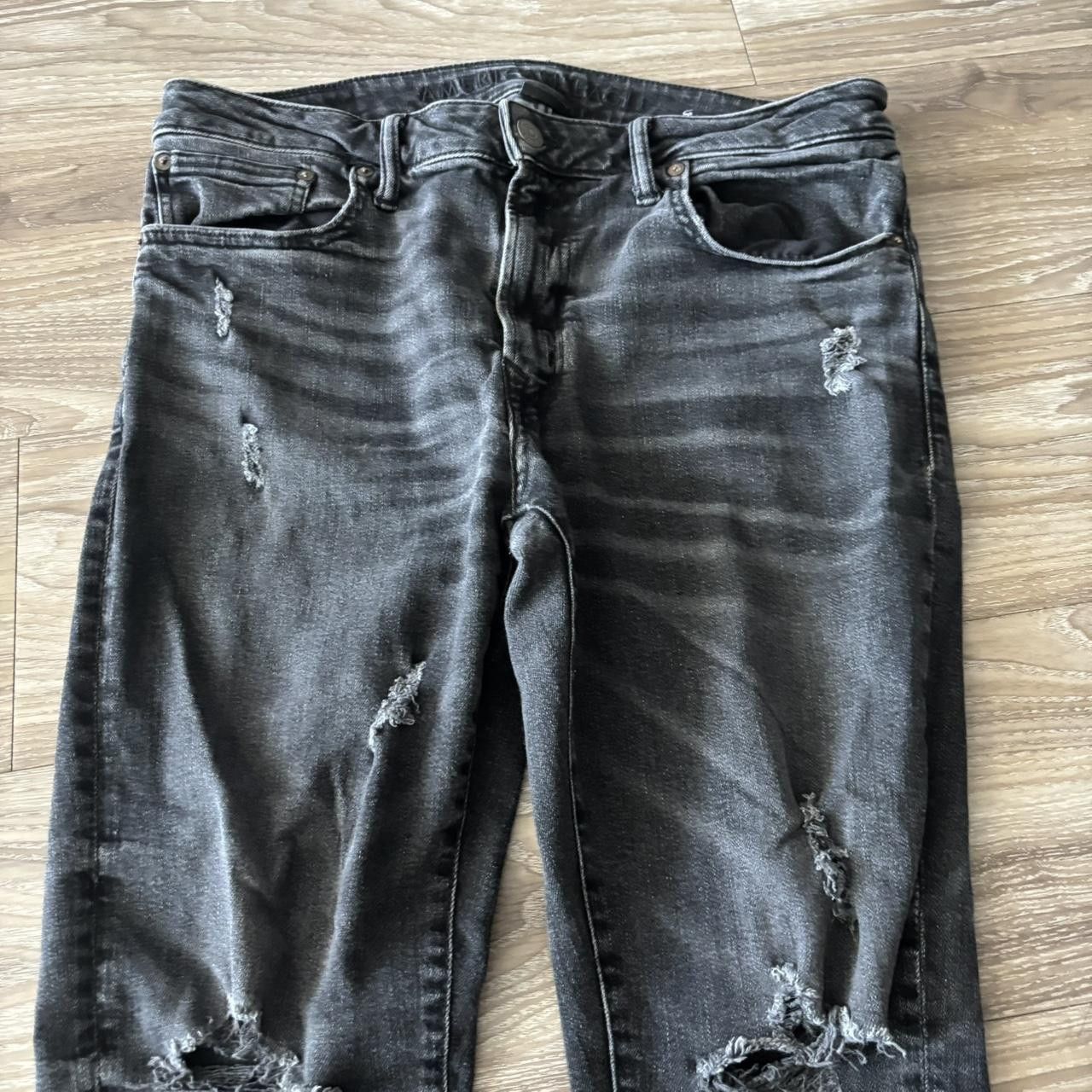 Japanese Brand Crazy Vintage Y2K/2000s Grunge Black Distressed Skinny Denim Jeans! 34x30 Size US 34 / EU 50 - 5 Thumbnail