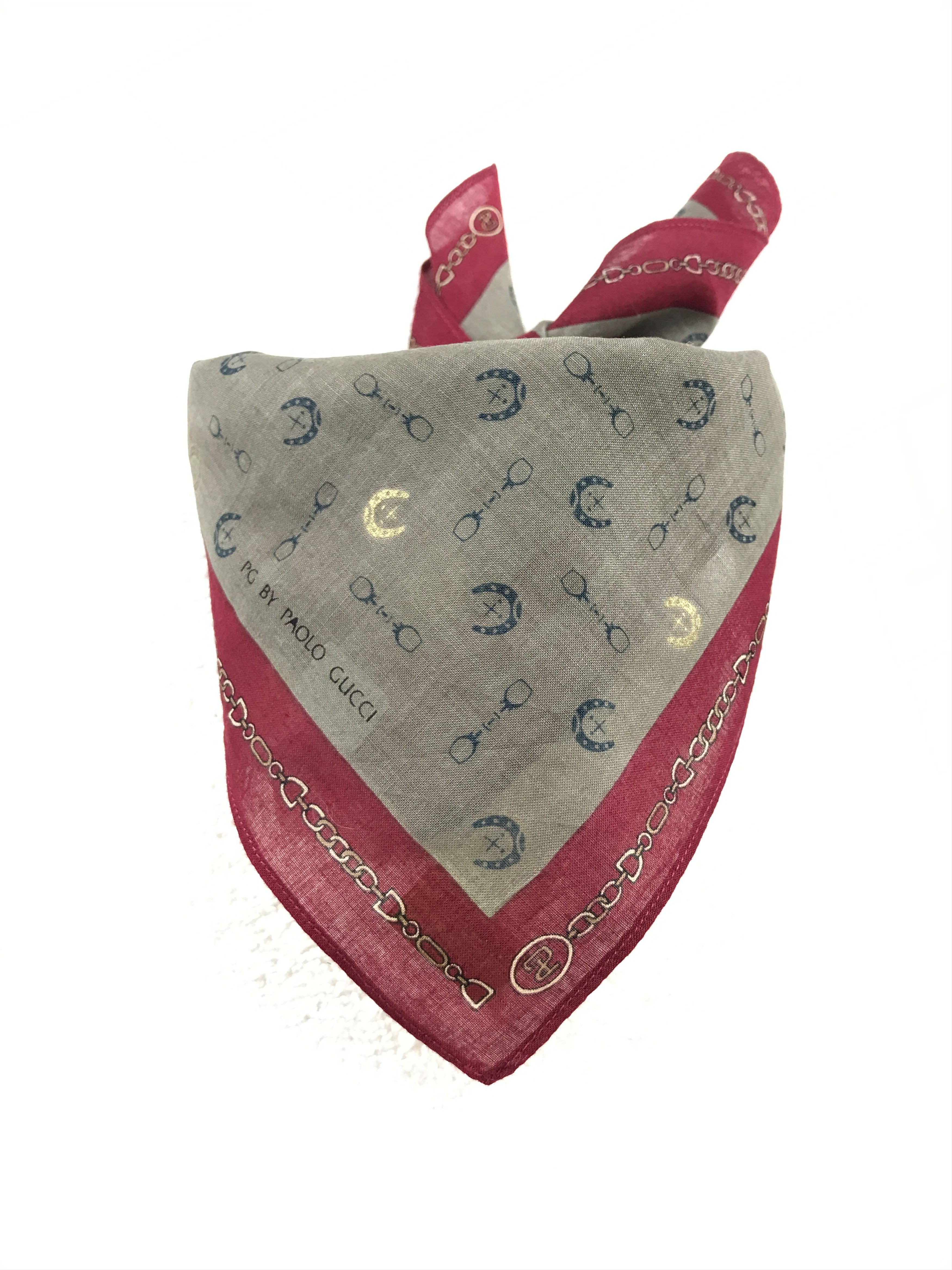 Paolo Gucci × Vintage Vintage Paolo Gucci Bandana Neckerchief Handkerchief Size ONE SIZE - 3 Thumbnail