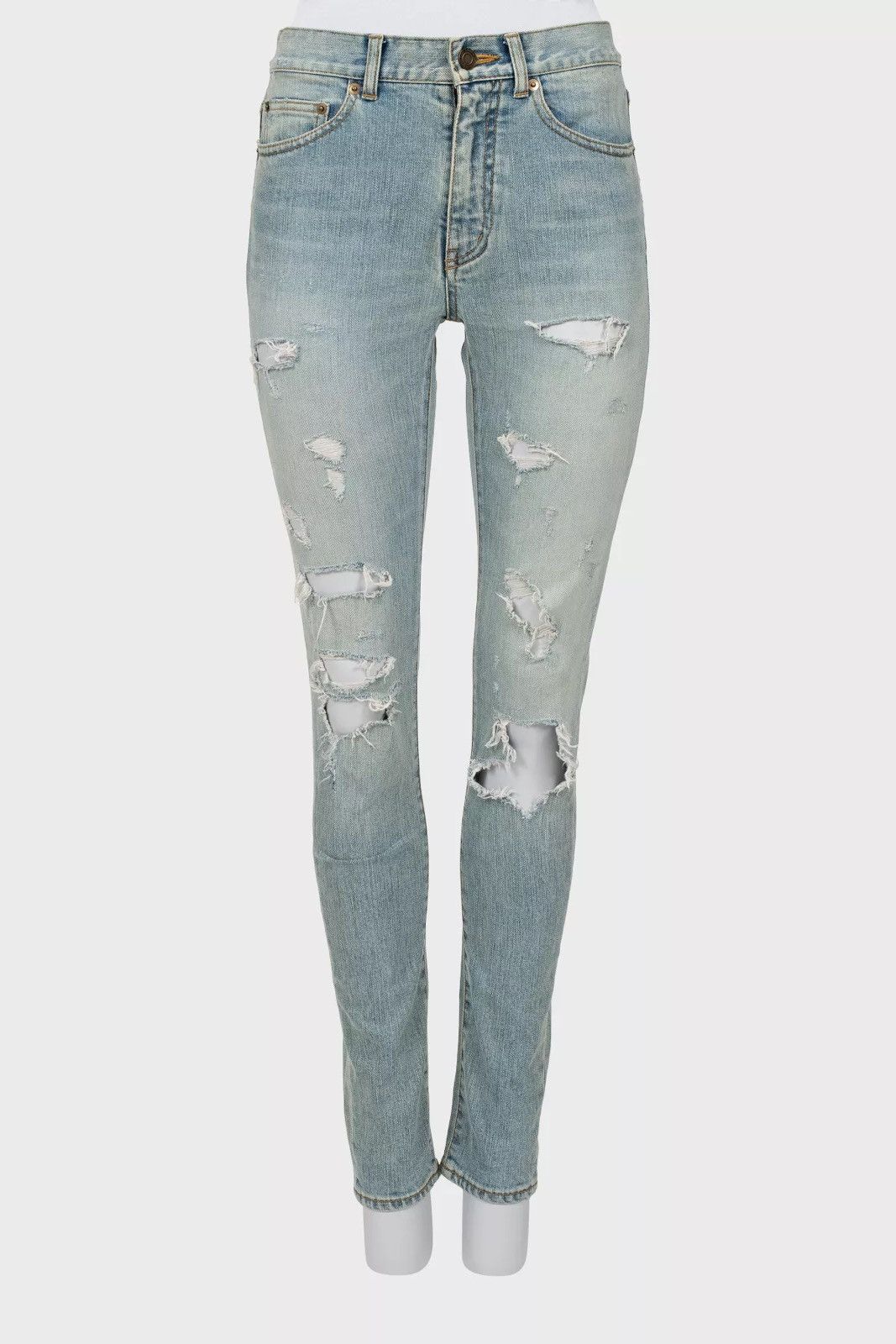 Saint Laurent Paris Hedi Slimane 2015 Crash Denim SAINT LAURENT Jeans nettspend Size US 27 - 1 Thumbnail
