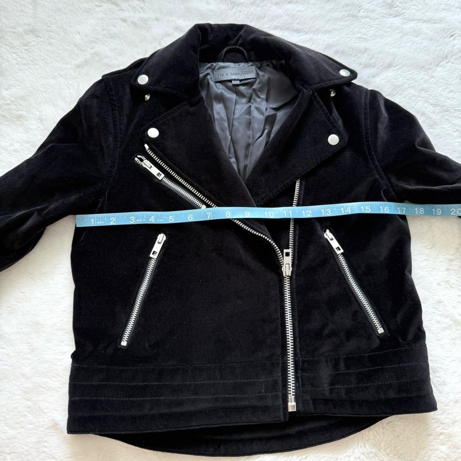 Rag & Bone Rag&bone women velvet moto jacket size XS Retail 390$ Size XS / US 0-2 / IT 36-38 - 8 Thumbnail