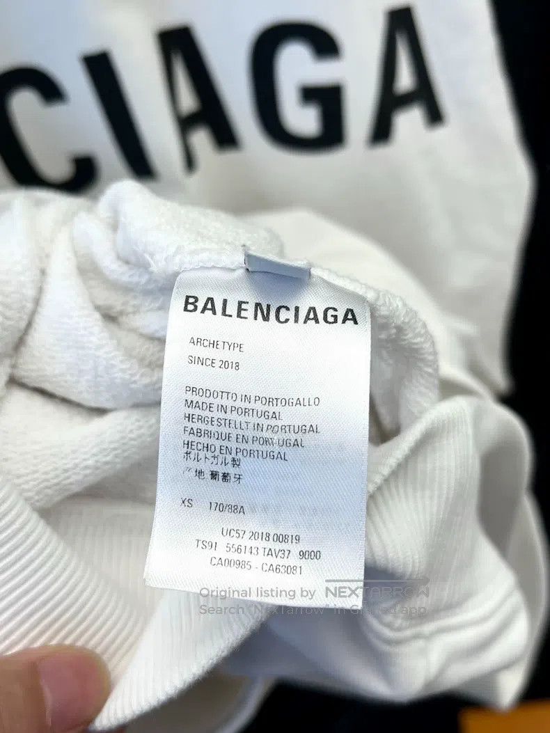 Balenciaga Balenciaga Back Print Letter Logo Pattern White Hooded Hoo Size US XS / EU 42 / 0 - 4 Thumbnail