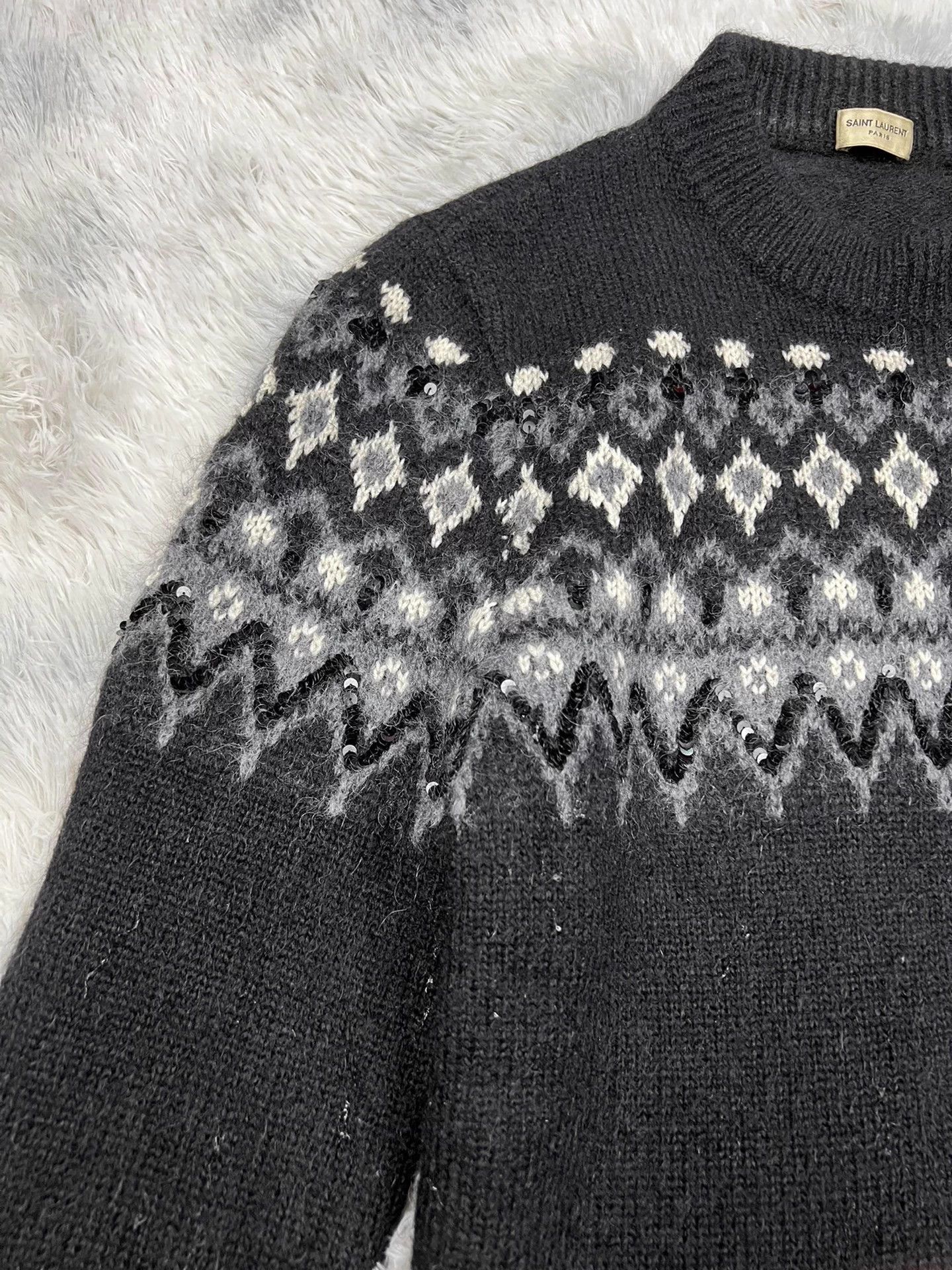 Saint Laurent Paris Saint Laurent SLP Jacquard Sequin Sweater Size US M / EU 48-50 / 2 - 3 Thumbnail