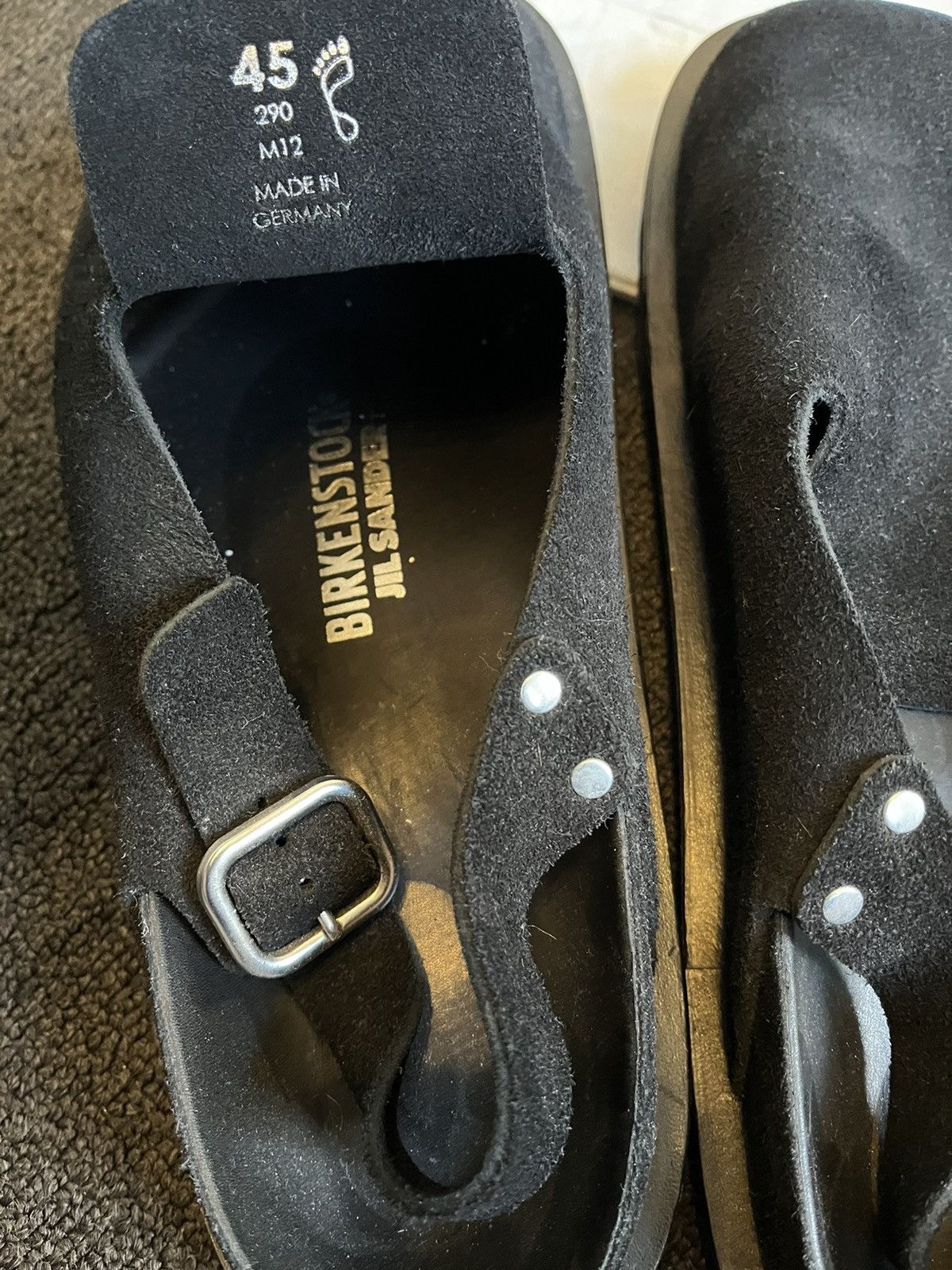 Birkenstock × Jil Sander Jil Sander + Birkenstock Berlin Suede Mule Size US 12 / EU 45 - 4 Thumbnail