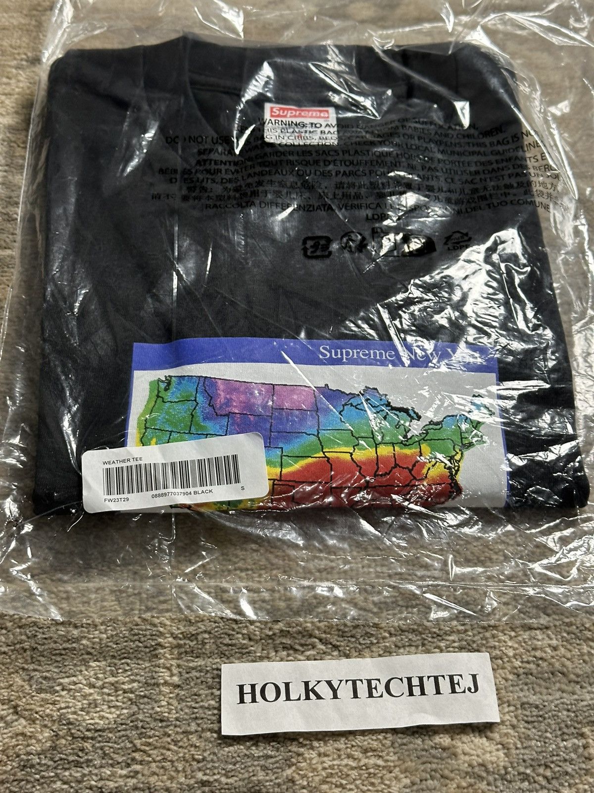 Supreme Supreme Weather Tee - Black - S - FW23 Size US S / EU 44-46 / 1 - 3 Thumbnail