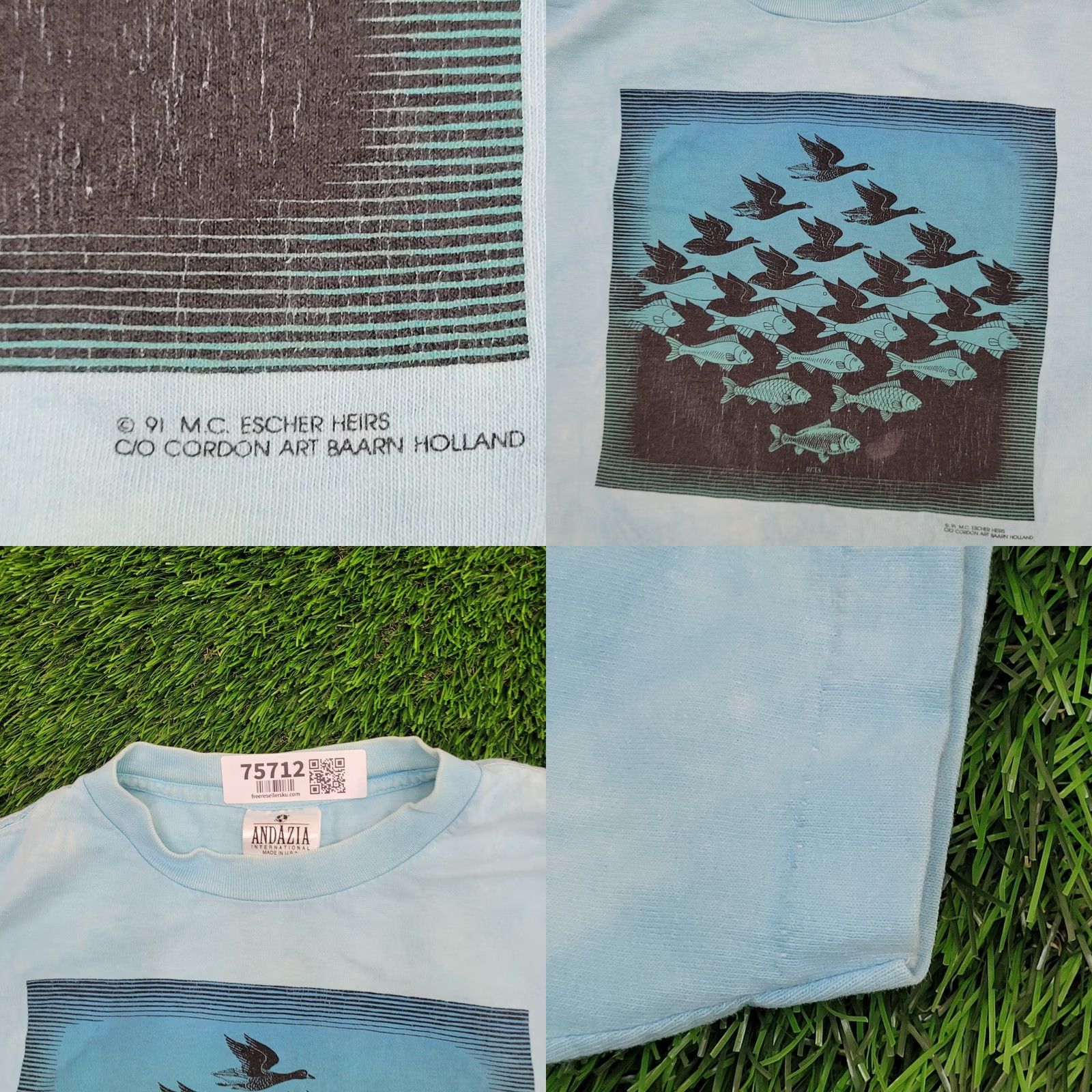 Vintage Vintage Andazia Sky and Water Shirt L/XL 23x25 M.C. Escher Size US XL / EU 56 / 4 - 8 Thumbnail
