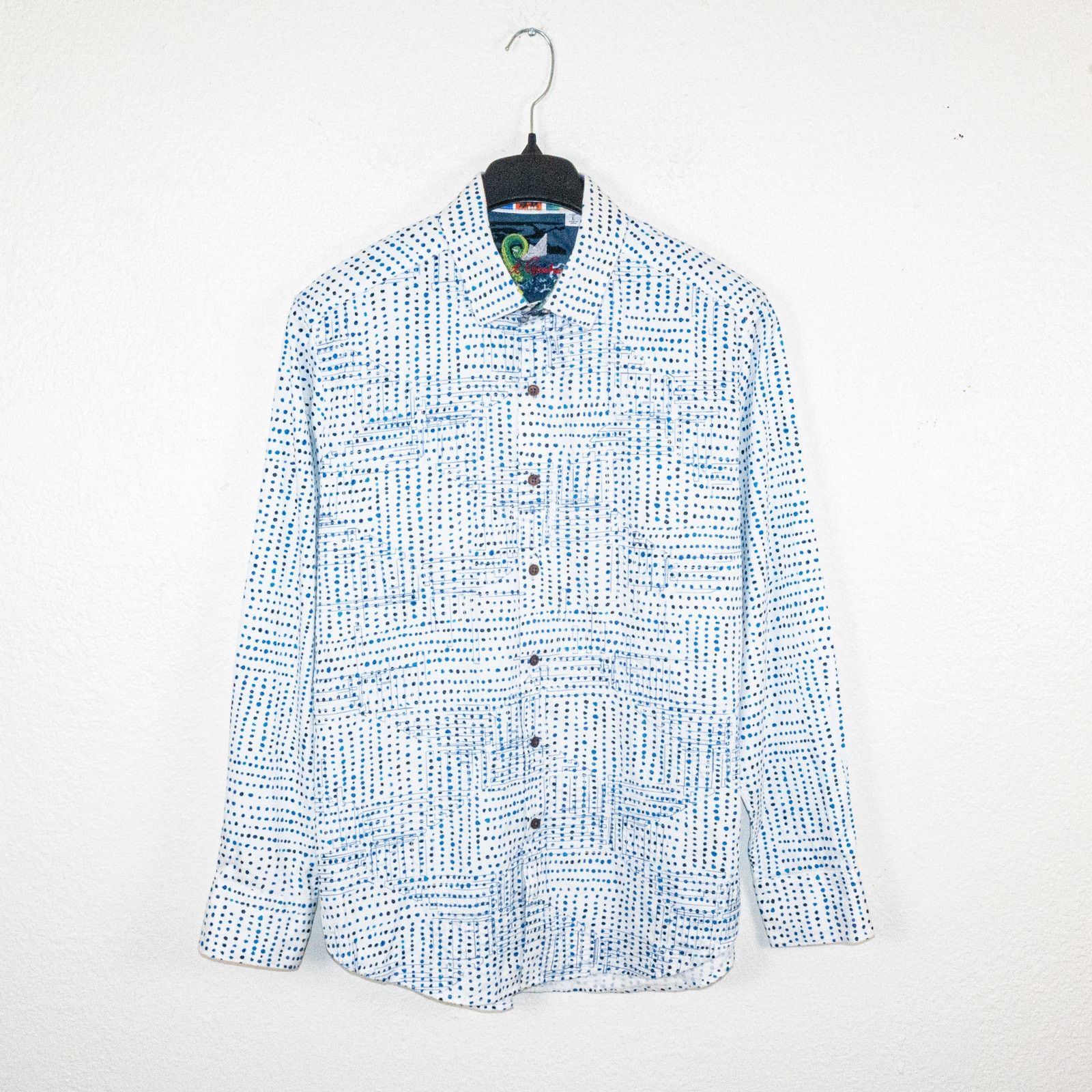 Robert Graham Robert Graham Men's Large Button up Shirt white w blue dot Size US L / EU 52-54 / 3 - 1 Thumbnail