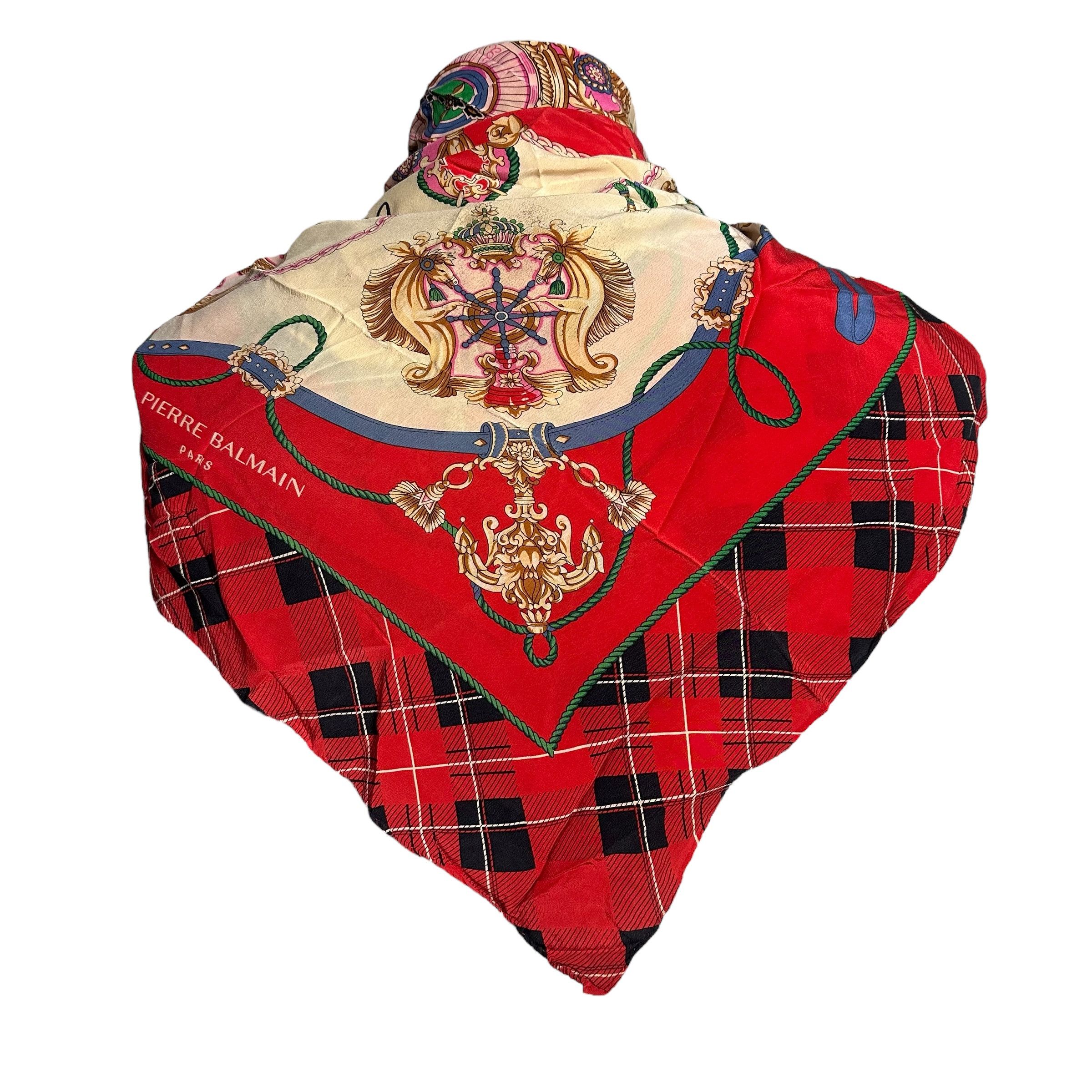 Balmain × Pierre Balmain × Silk Laundry 🔥RARE🔥Pierre Balmain Paris Silk Neckerchief Scarf Headband Size ONE SIZE - 1 Thumbnail