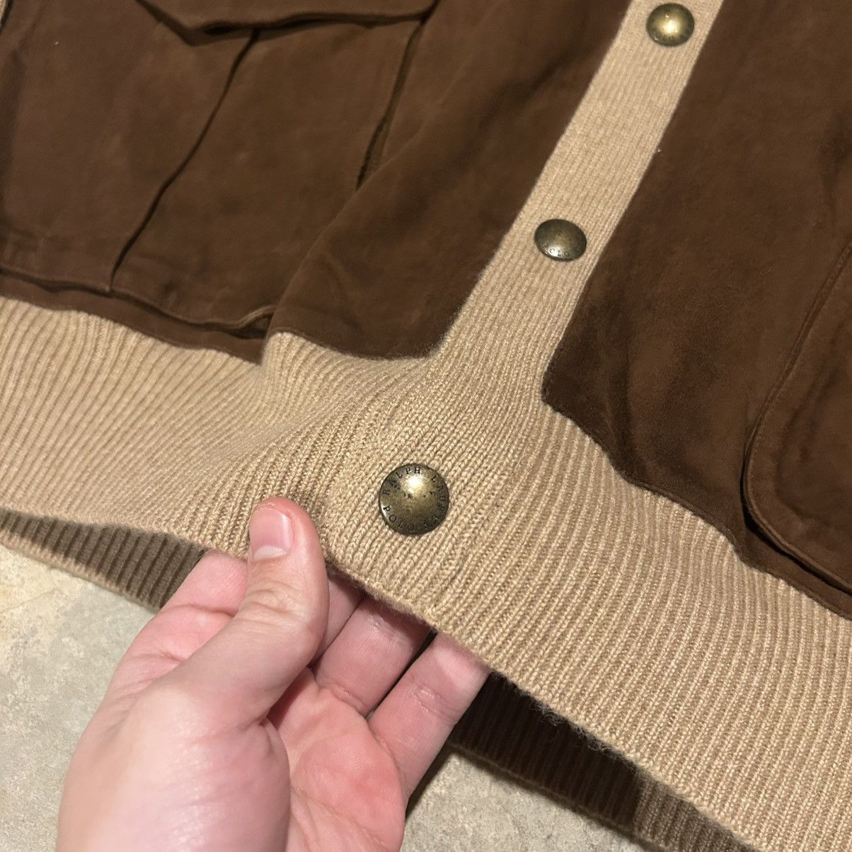 Polo Ralph Lauren × Vintage NWT Vintage Polo Ralph Lauren Cashmere Suede Front Cardigan Size US XXL / EU 58 / 5 - 4 Thumbnail