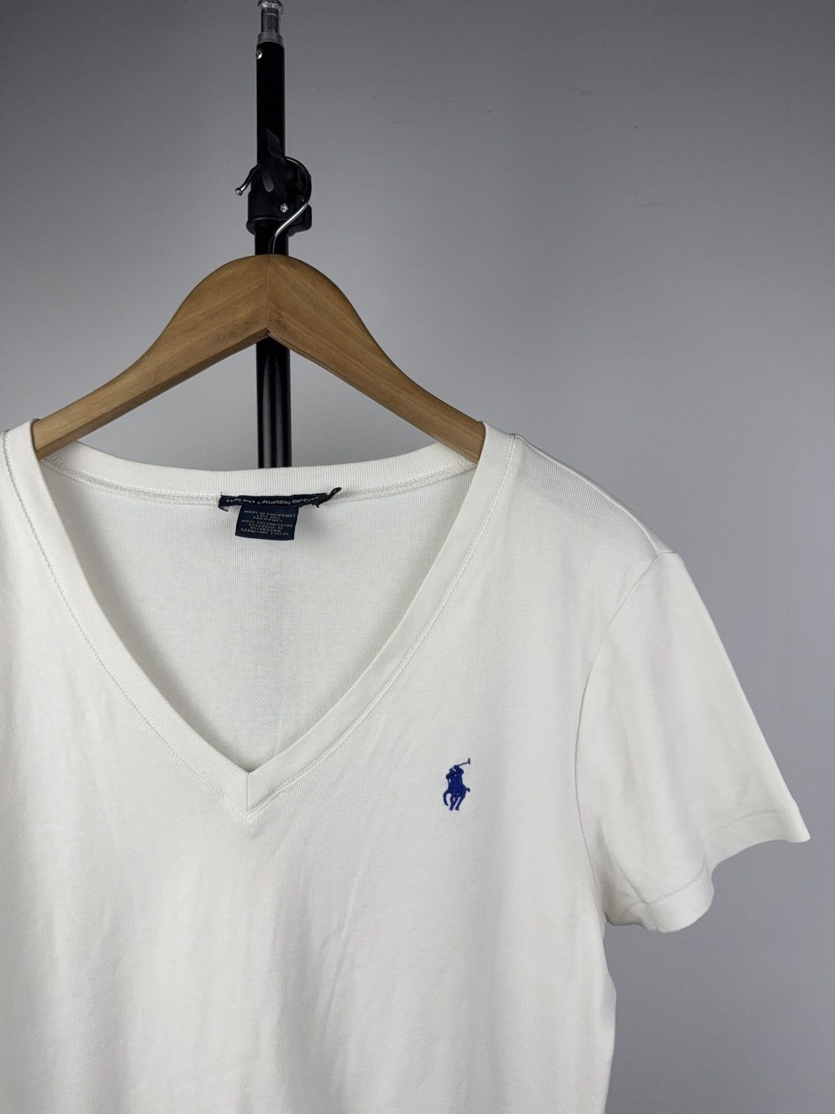 Polo Ralph Lauren Retro 90s Ralph Lauren Sport V-Neck White Tee Blue Pony XL Size XL / US 12-14 / IT 48-50 - 2 Thumbnail