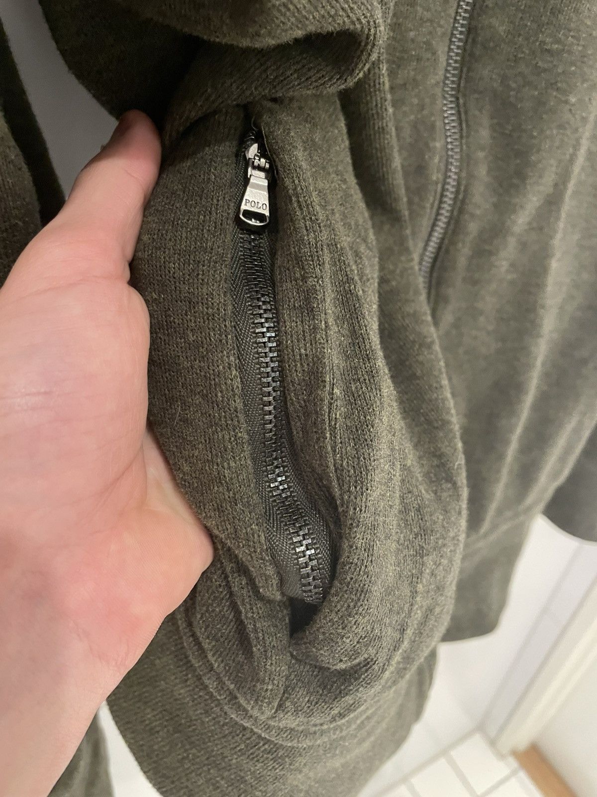 Polo Ralph Lauren Olive Green Zip-Up cardigan – Polo Ralph Lauren Size US M / EU 48-50 / 2 - 7 Thumbnail