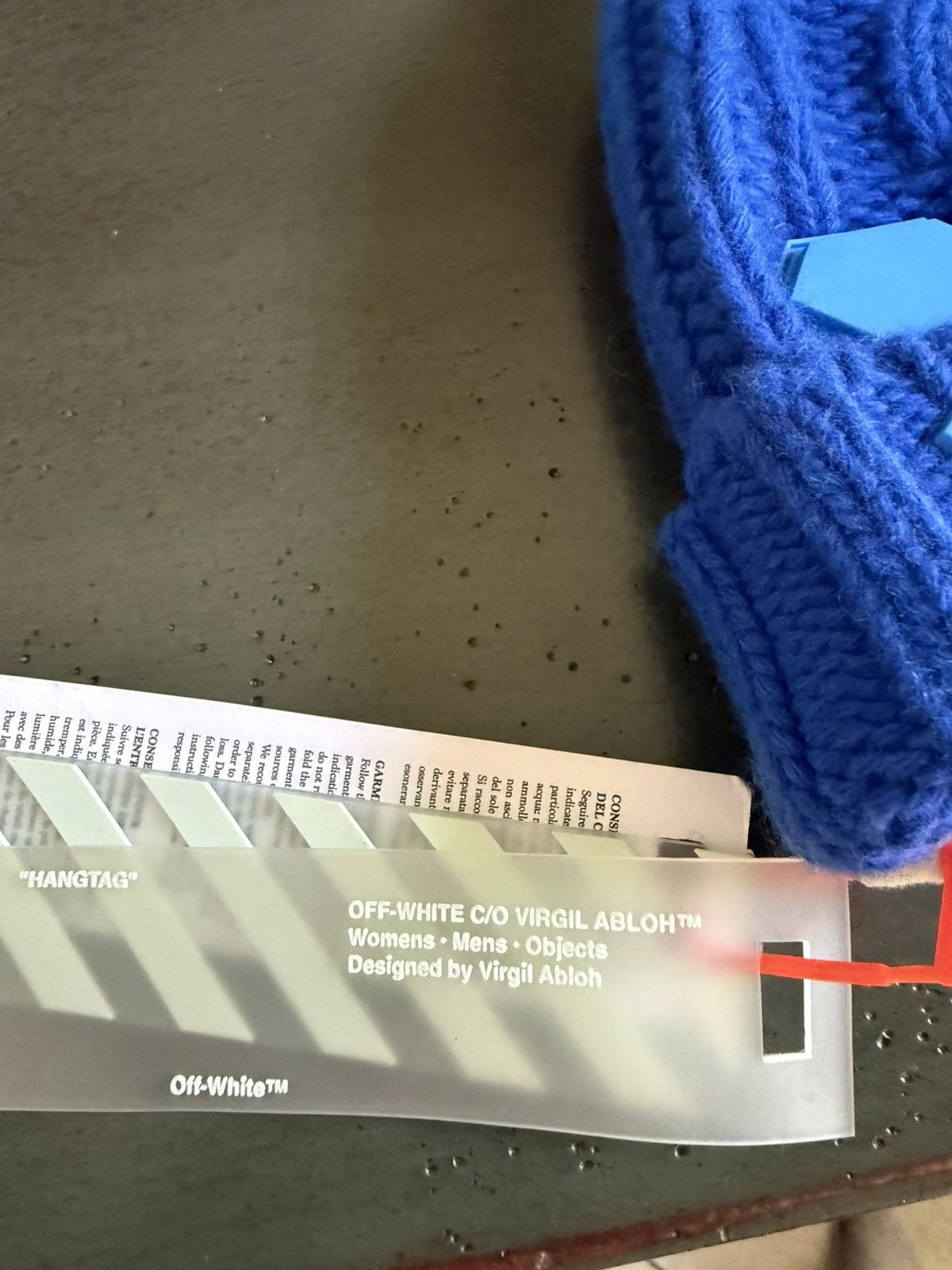 Off-White Off-White Blue Cable Knit Beanie – OS – Rare Color Size ONE SIZE - 3 Thumbnail