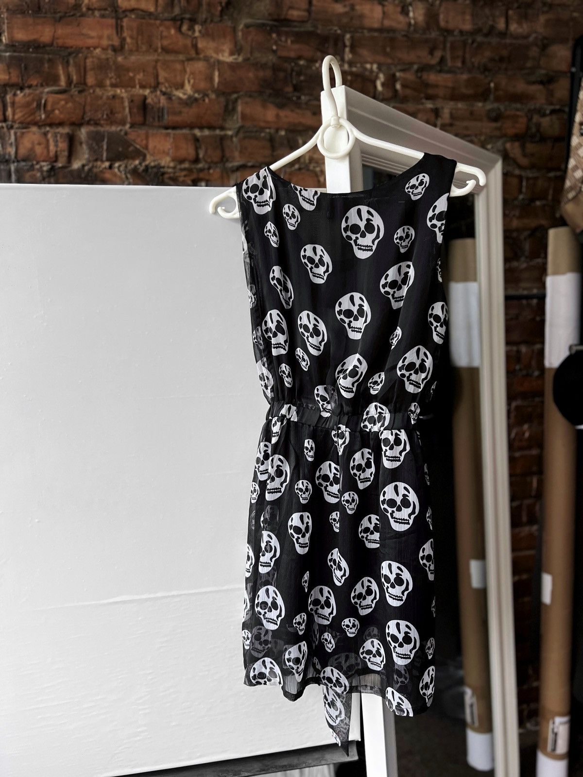Vintage Poizen Industries Vintage Black/White Skull Gothic Dress Size S / US 4 / IT 40 - 3 Thumbnail