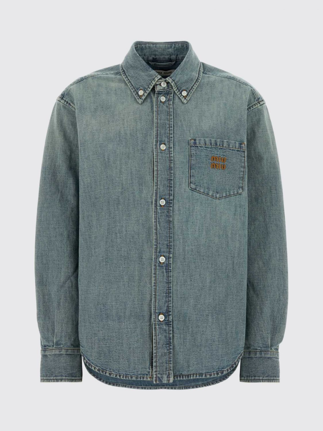 Miu Miu Miu Miu Shirt Woman Sky Blue Size XS / US 0-2 / IT 36-38 - 1 Preview
