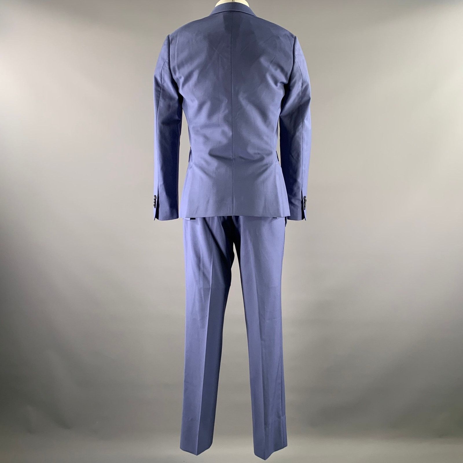 Paul Smith PAUL SMITH 38R Blue Periwinkle Wool Mohair Notch Lapel Suit Size 38R - 3 Thumbnail