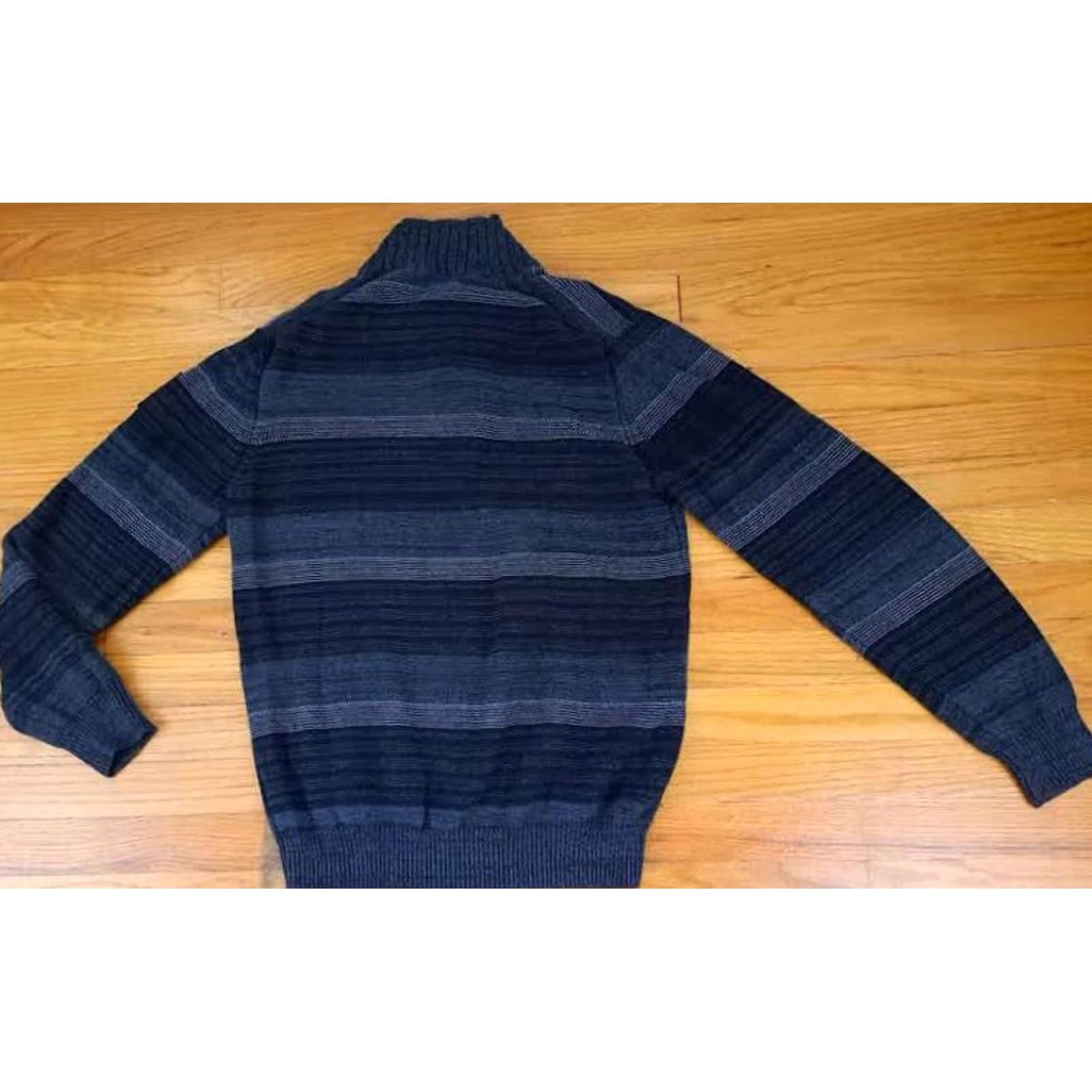 Calvin Klein Calvin Klein Jeans Sweater Knit Black Stripe 1/4 Button LG L Cotton V-Neck Men Pullover Long Sleeve Size US L / EU 52-54 / 3 - 4 Thumbnail