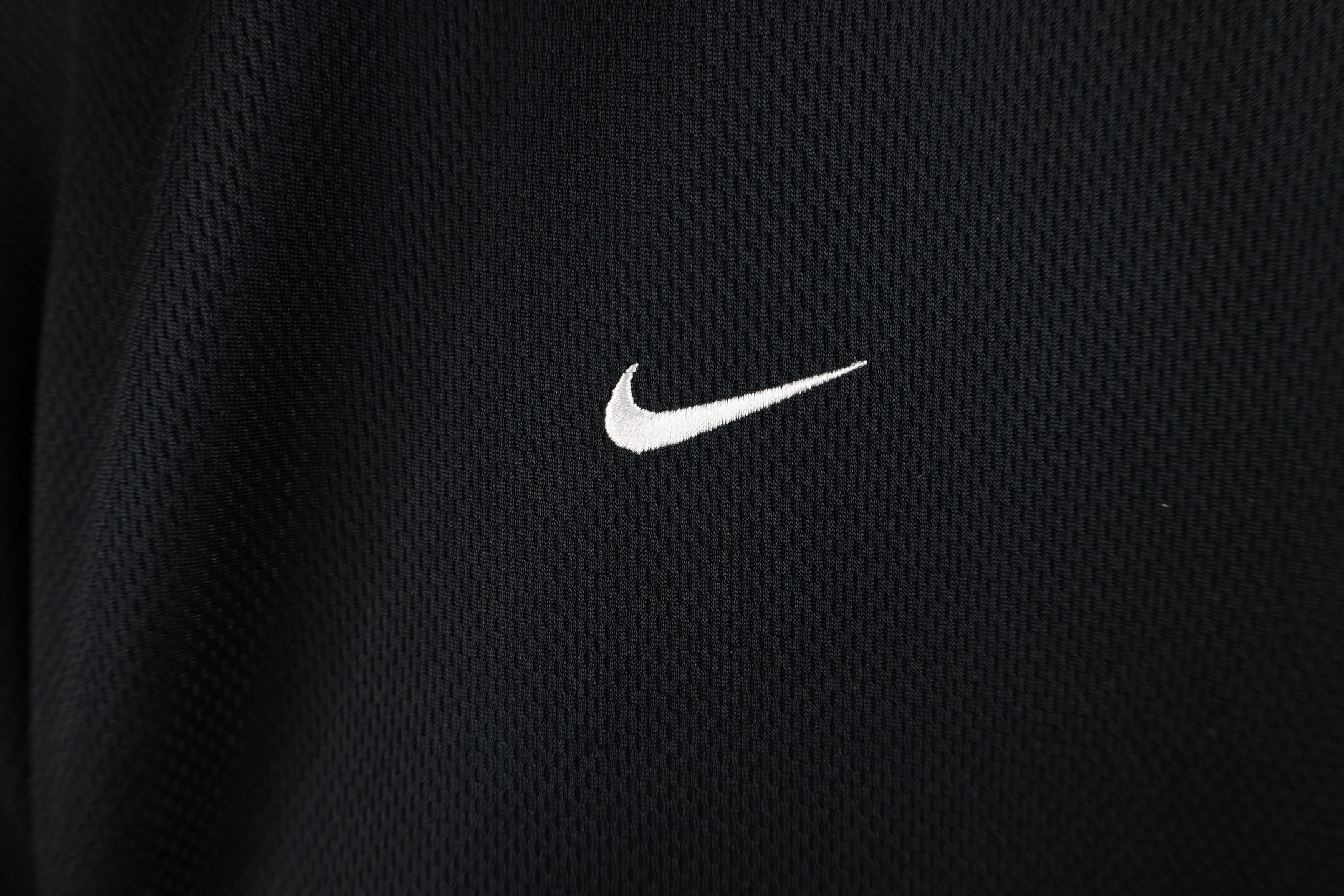 Nike × Vintage Vintage Nike Mini Swoosh Knit Short Sleeve T-Shirt Black Size US XL / EU 56 / 4 - 4 Thumbnail