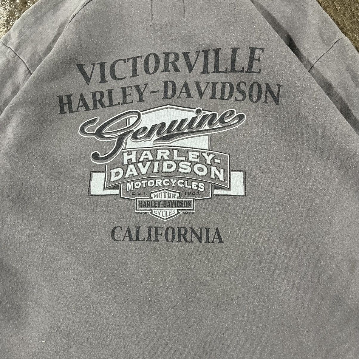 Harley Davidson × Vintage Vintage Harley Davidson Full Zip-Up Biker Grunge Sweatshirt Size US L / EU 52-54 / 3 - 11 Thumbnail