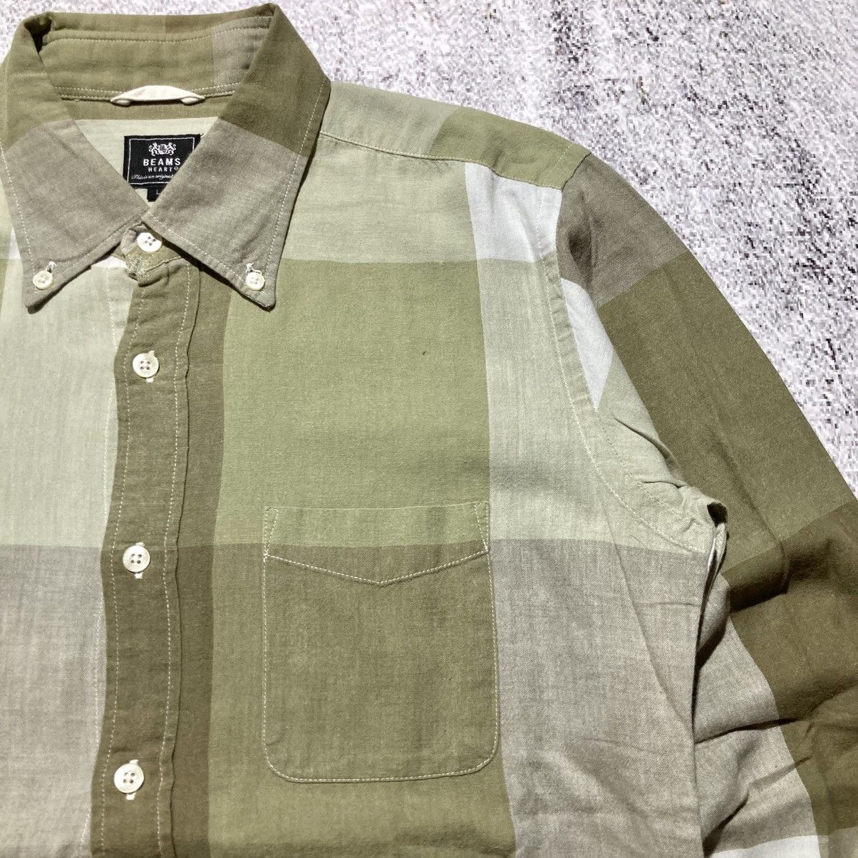Japanese Brand 2000s Beams Heart Brick Block Motif Shirt Button Up Size US L / EU 52-54 / 3 - 5 Thumbnail