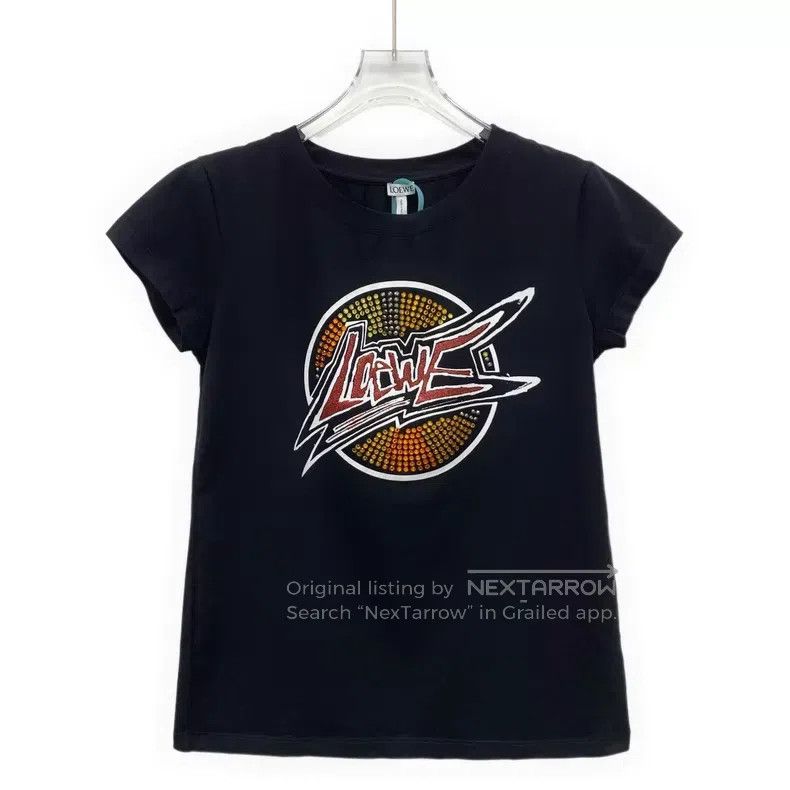 Loewe Loewe Black Logo Lettering Diamond Design Cotton Round Nec Size M / US 6-8 / IT 42-44 - 1 Thumbnail