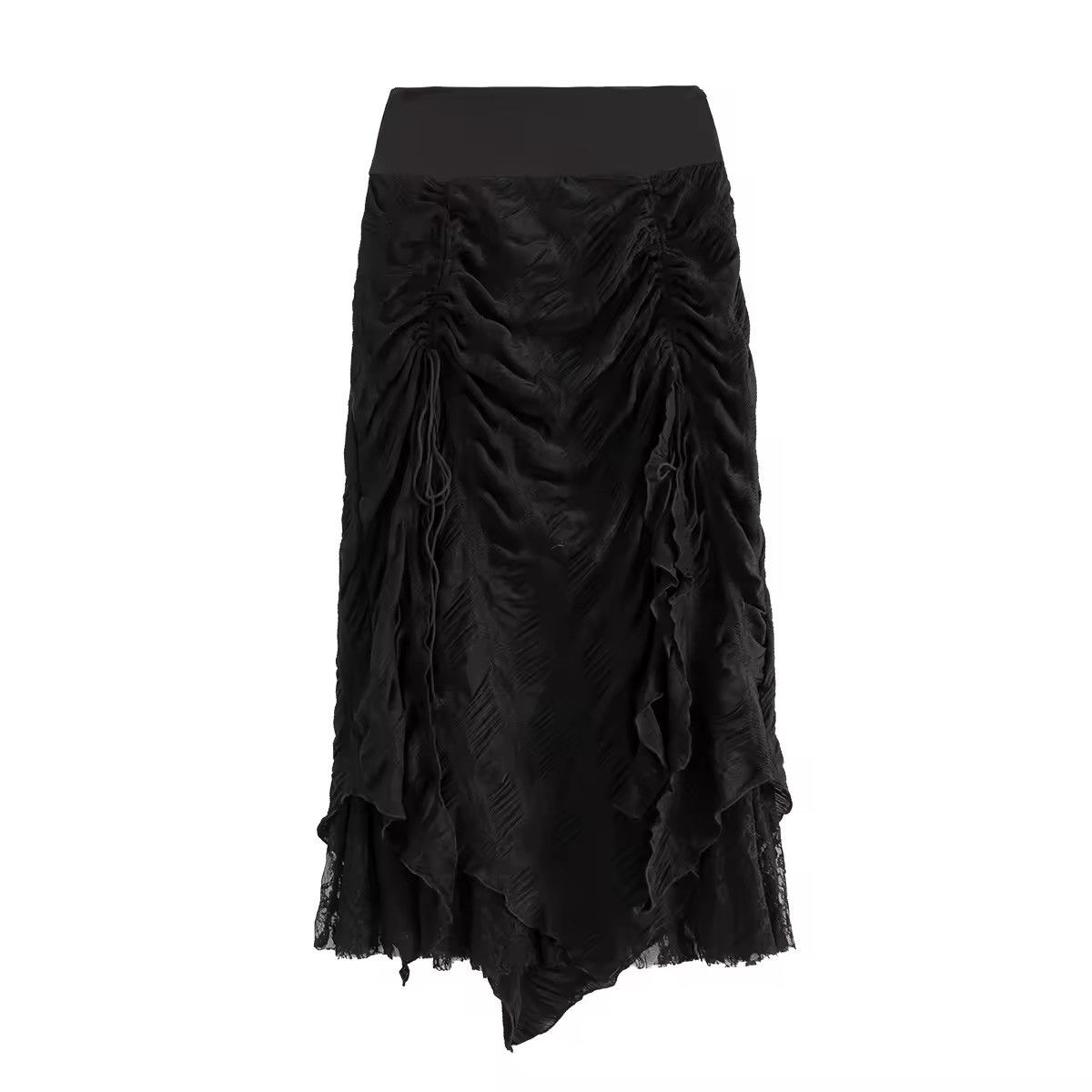 Other Y2k Gothic Punk Bandage Mesh Patchwork Irregular Maxi Skirt Size 29" - 6 Thumbnail