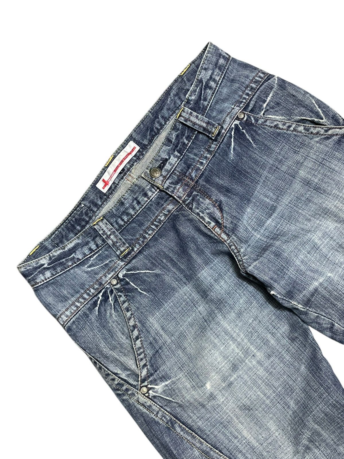 If Six Was Nine Vintage Y2k Genoese Tante Cose Buone Cross Logo Flare Jeans Size US 33 - 6 Thumbnail