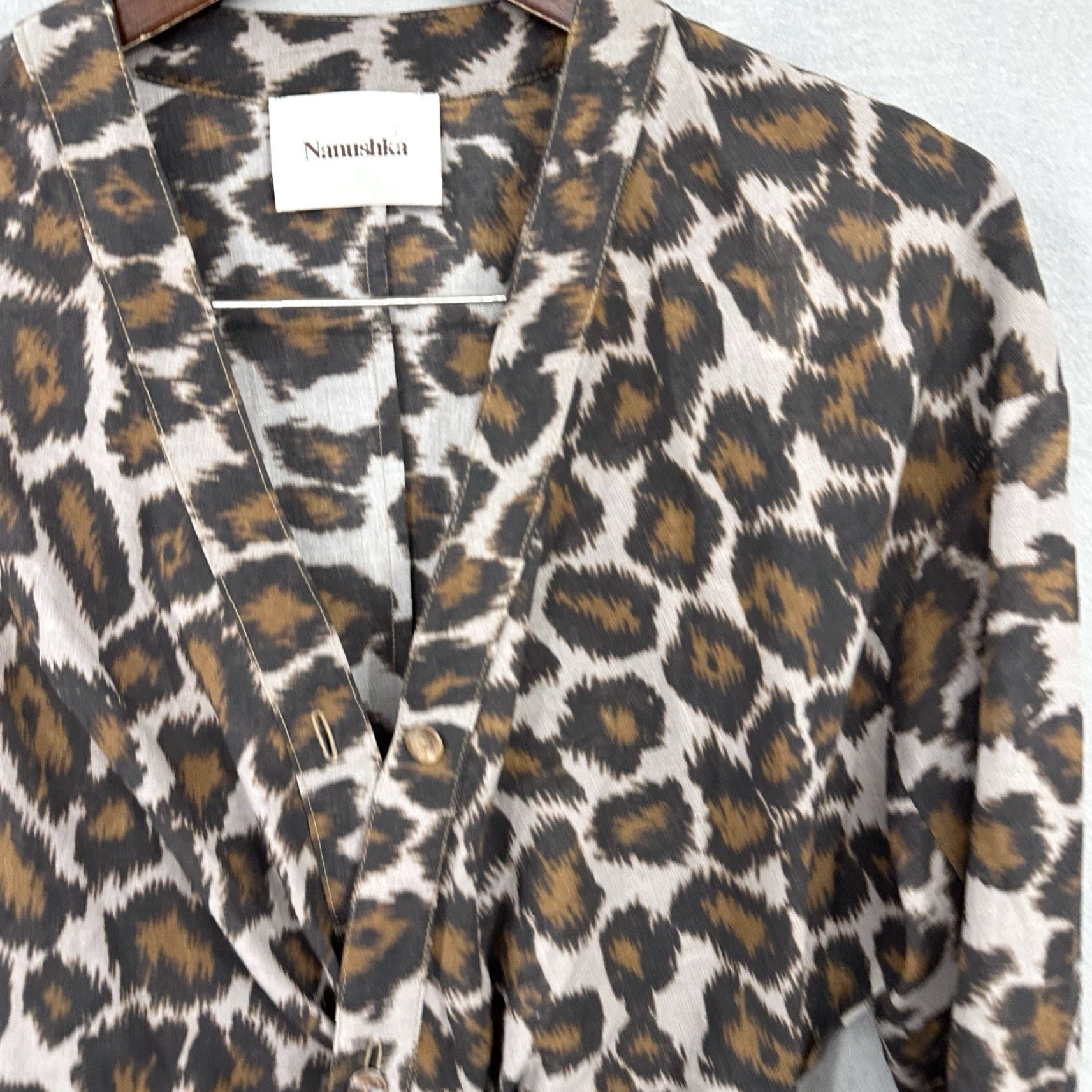 Nanushka Nanushka Johanna Dress Womens Small Leopard Mini Twist Capsule Quiet Luxury Size S / US 4 / IT 40 - 5 Thumbnail
