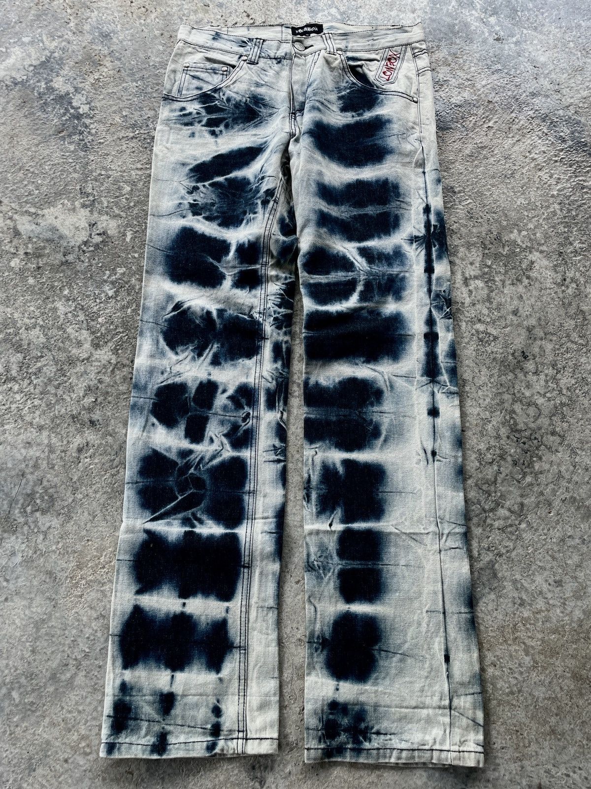 Japanese Brand 💥RARE💥2000s JAPANESE BRAND LOWBOX WHISKER BLEACH WASH JEANS Size US 32 / EU 48 - 1 Thumbnail