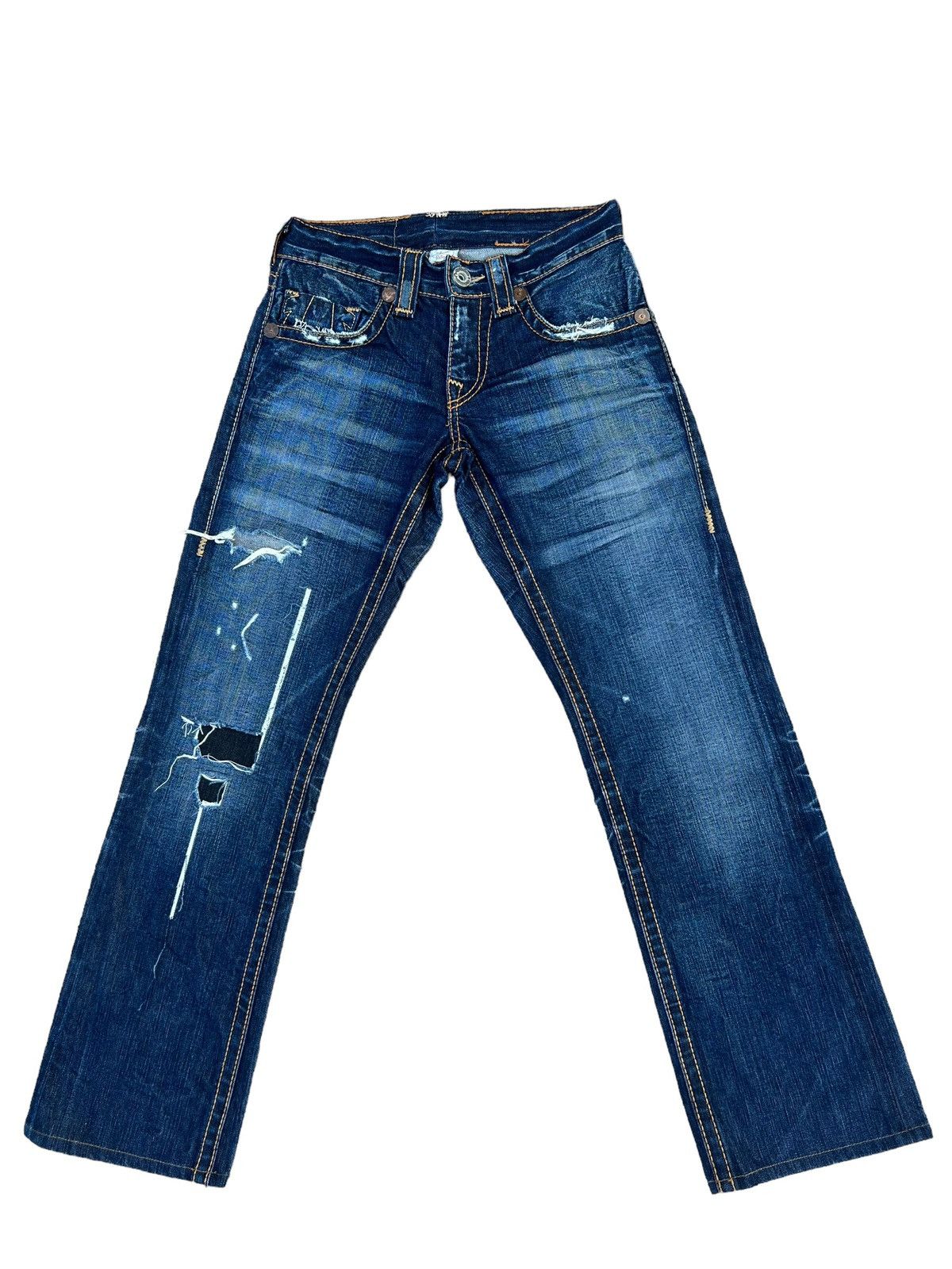 True Religion Vintage 2000s True Religion Usa Rips Distressed Denim Jeans Size US 29 - 1 Thumbnail