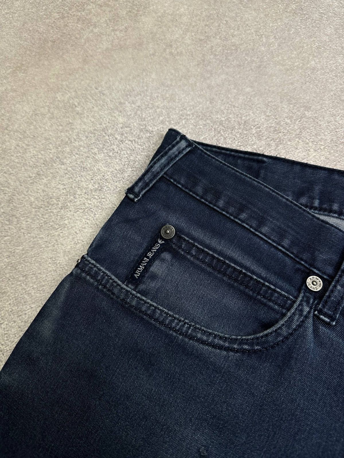 Armani Vintage Armani Metal Back Logo Baggy Jeans Slim Pants 32 Size US 34 / EU 50 - 6 Thumbnail