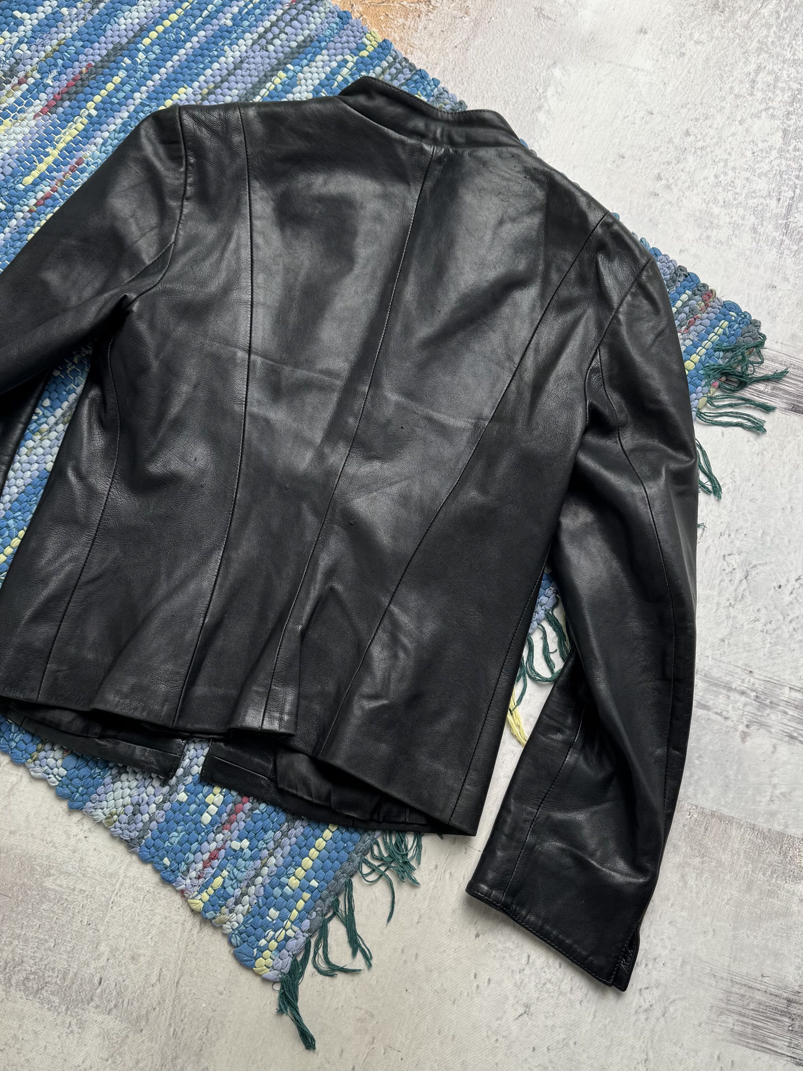 Vintage Vintage Cropped Leather Jacket A8(V1)D15 Size L / US 10 / IT 46 - 19 Thumbnail